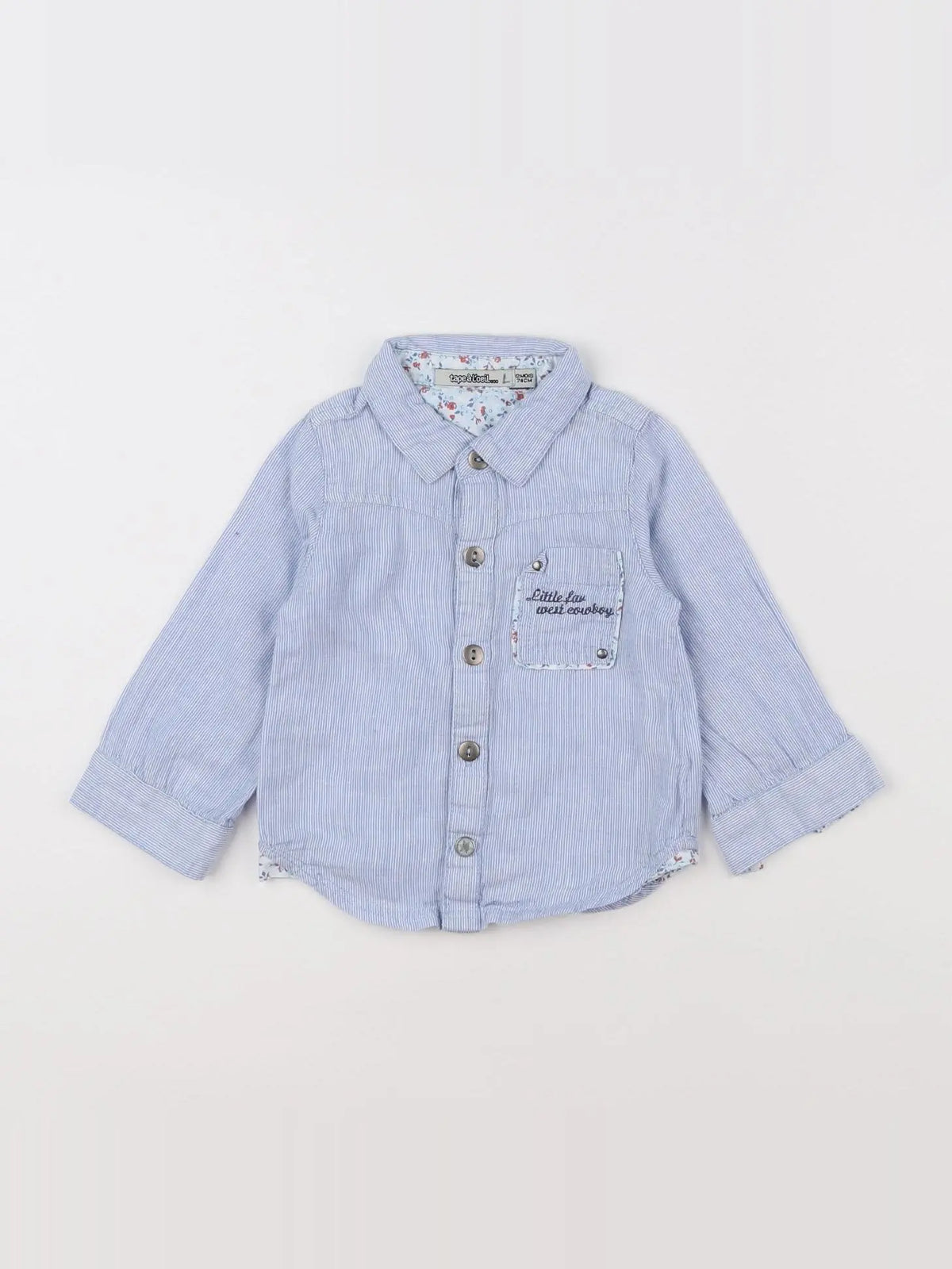 Tape à l'oeil - chemise blanc, bleu - 12 mois
