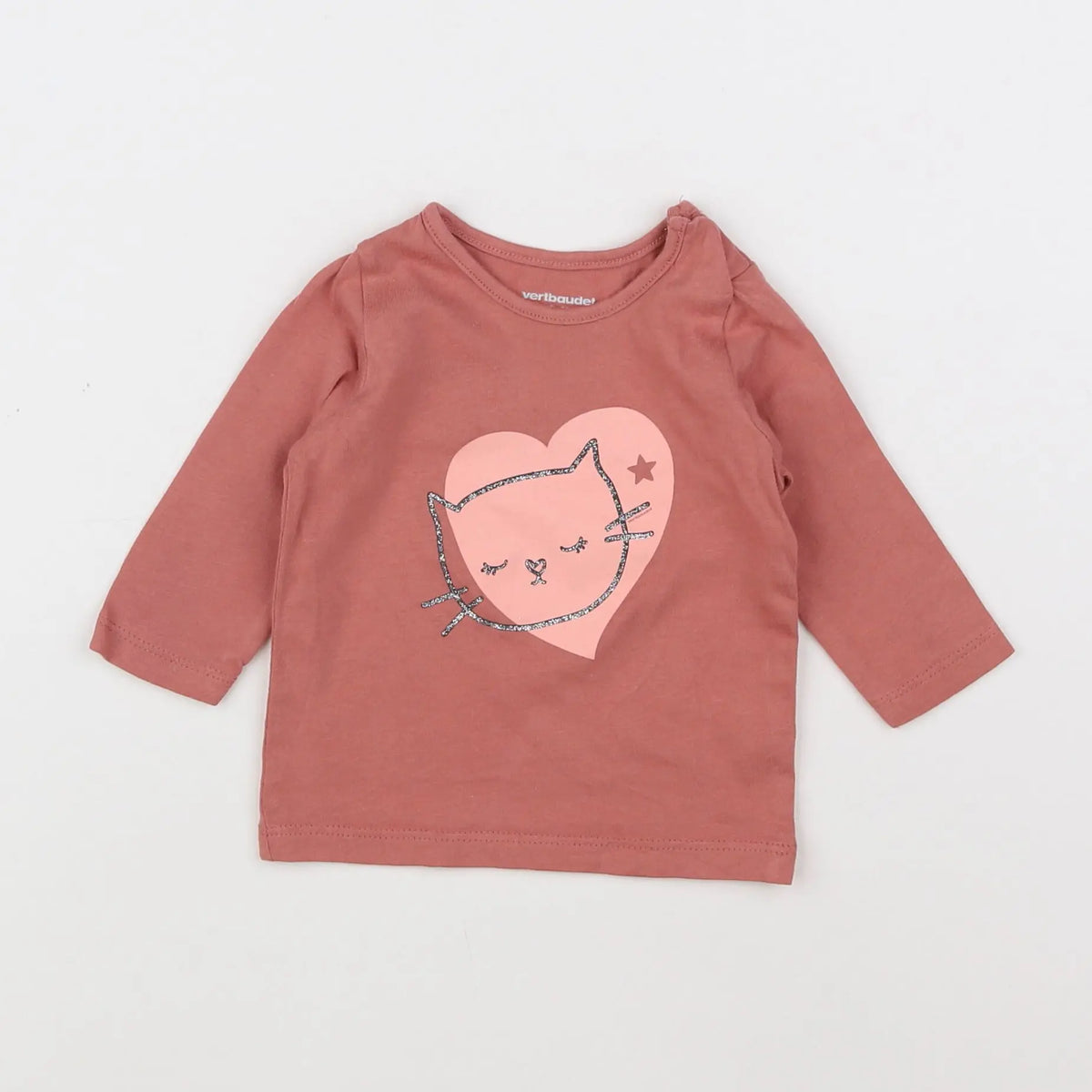 Vertbaudet - tee-shirt rose - 3 mois