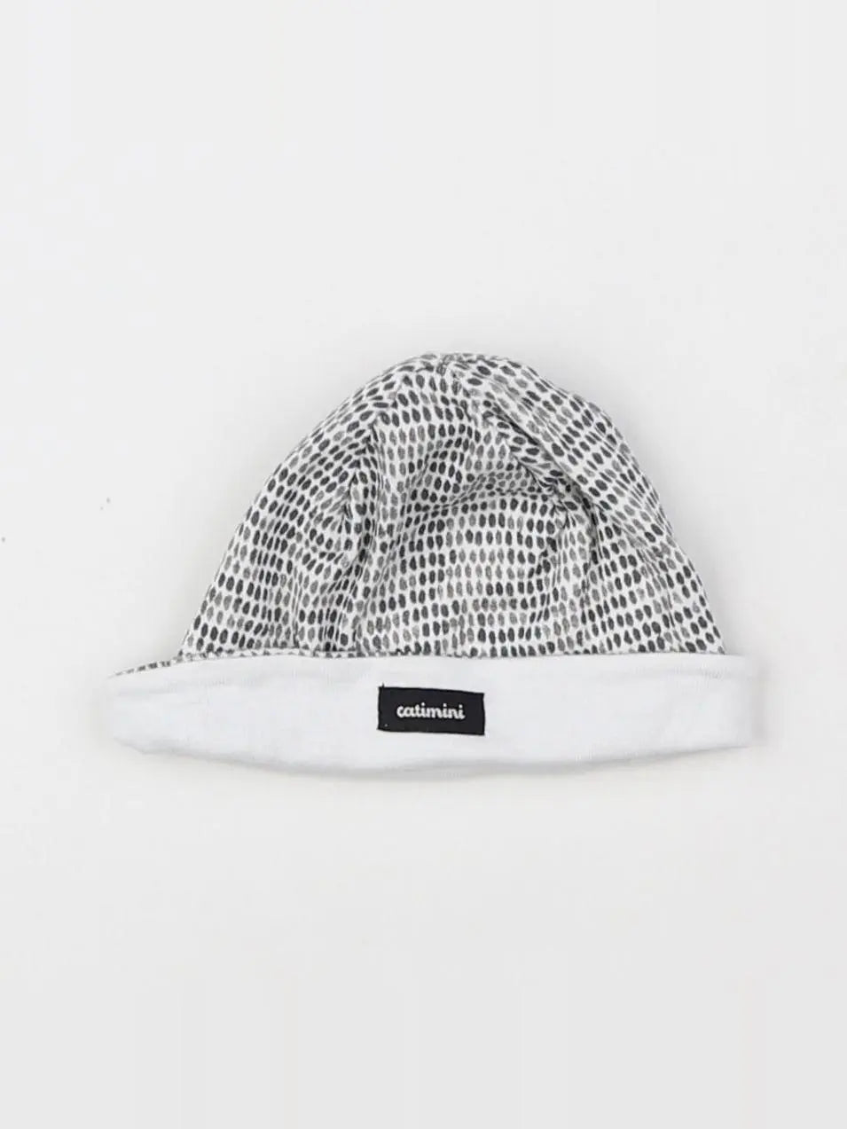 Catimini - bonnet taupe, blanc - 3/6 mois