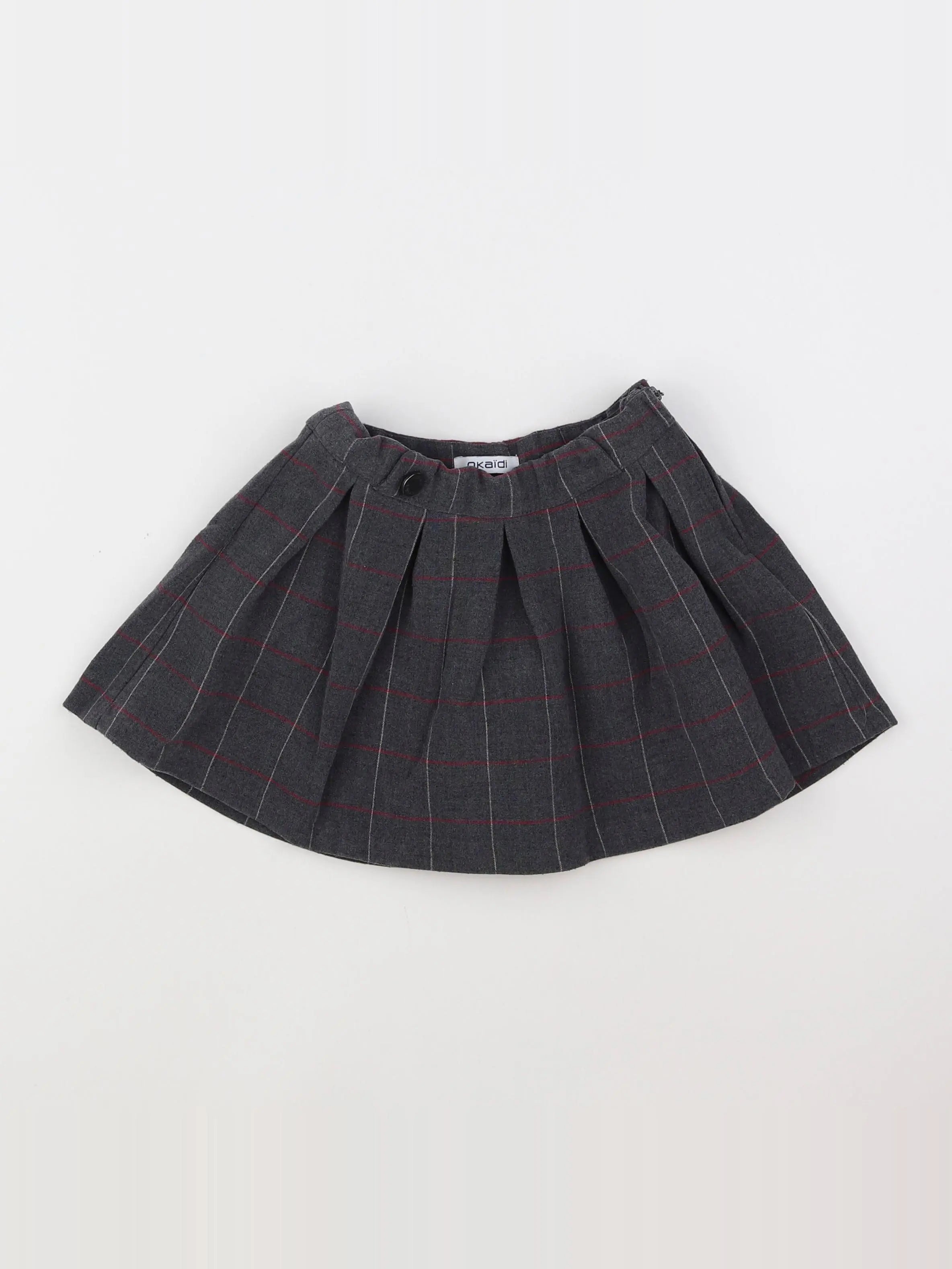 Okaidi - jupe gris, rose - 3 ans