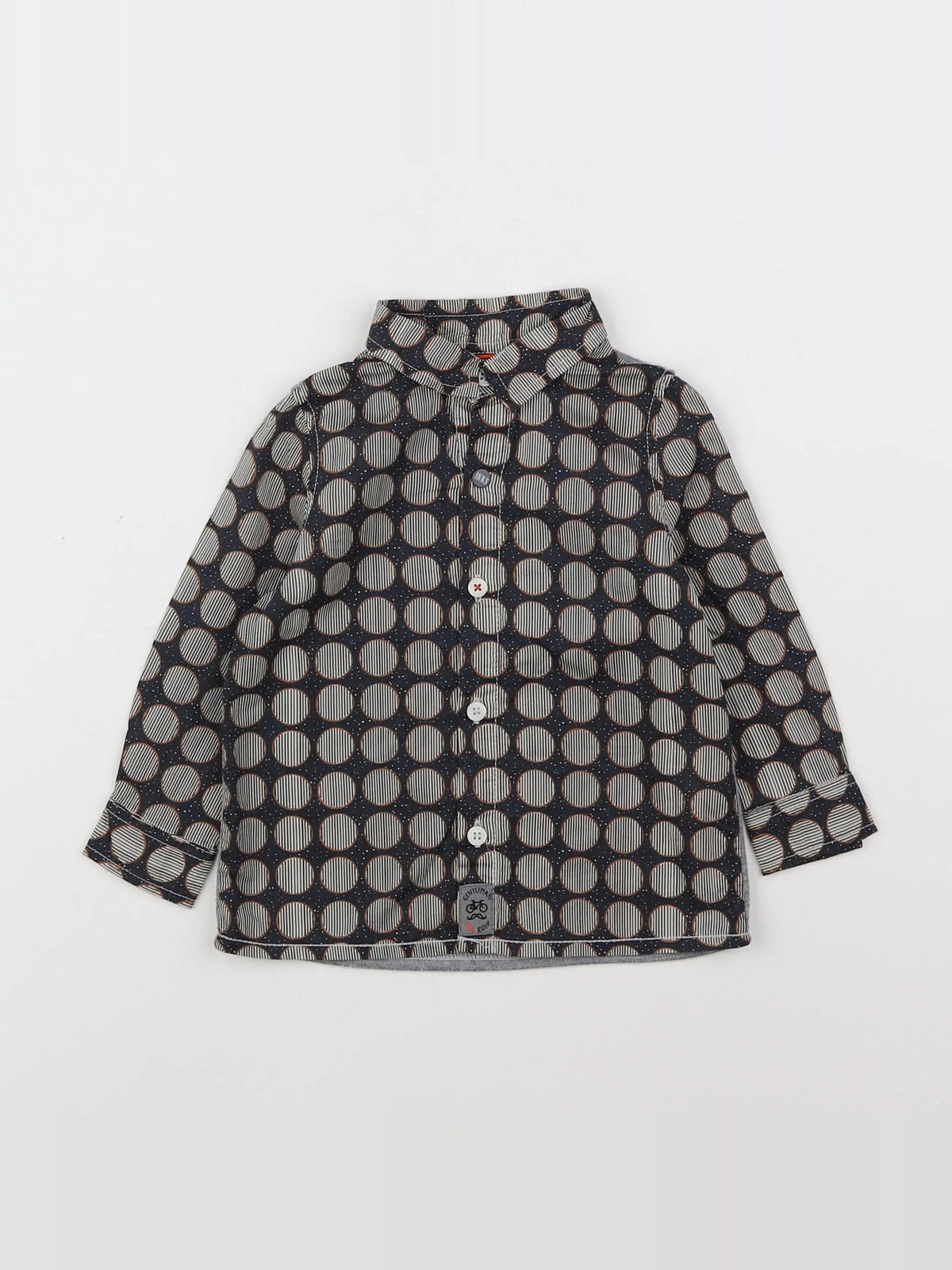 IKKS - chemise bleu, marron - 12 mois