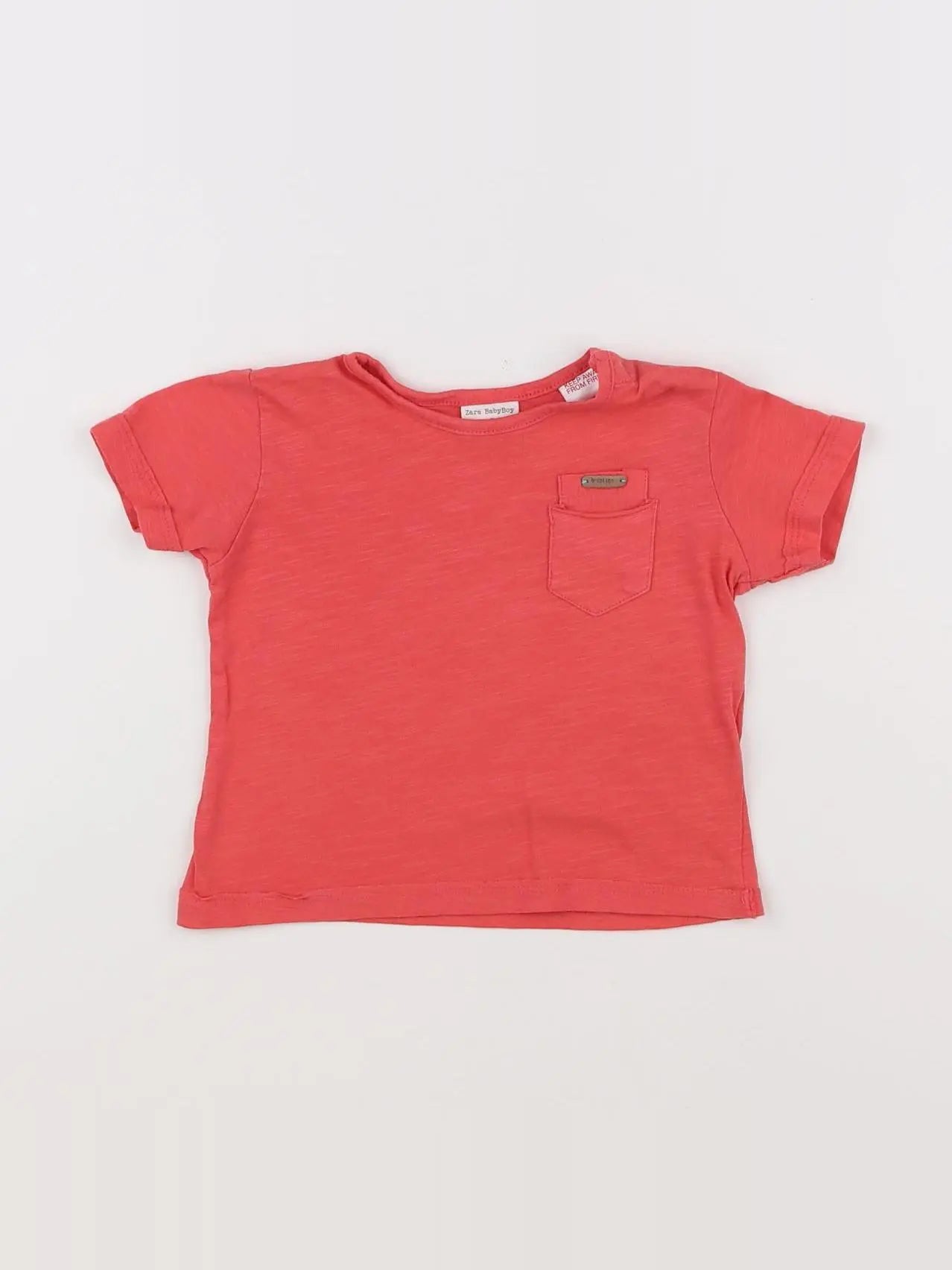 Zara - tee-shirt orange - 3/6 mois