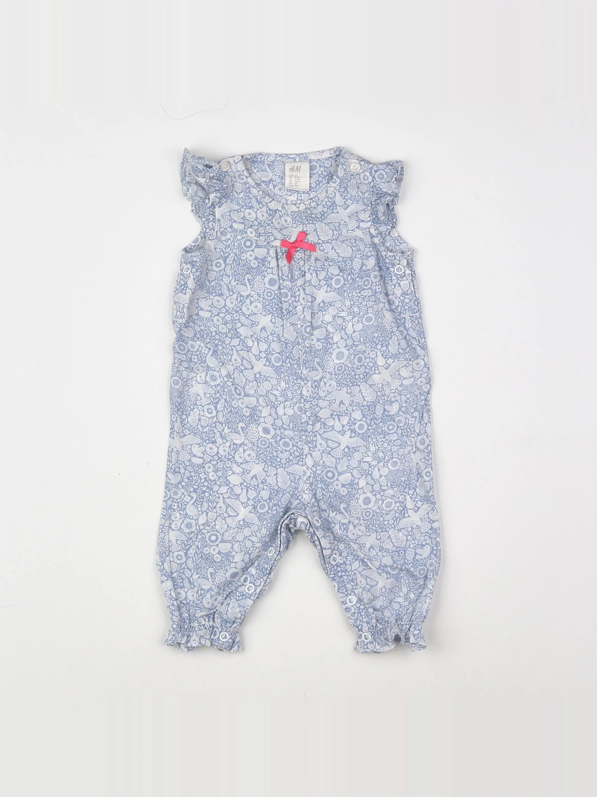 H&M - combinaison blanc, bleu - 3 mois