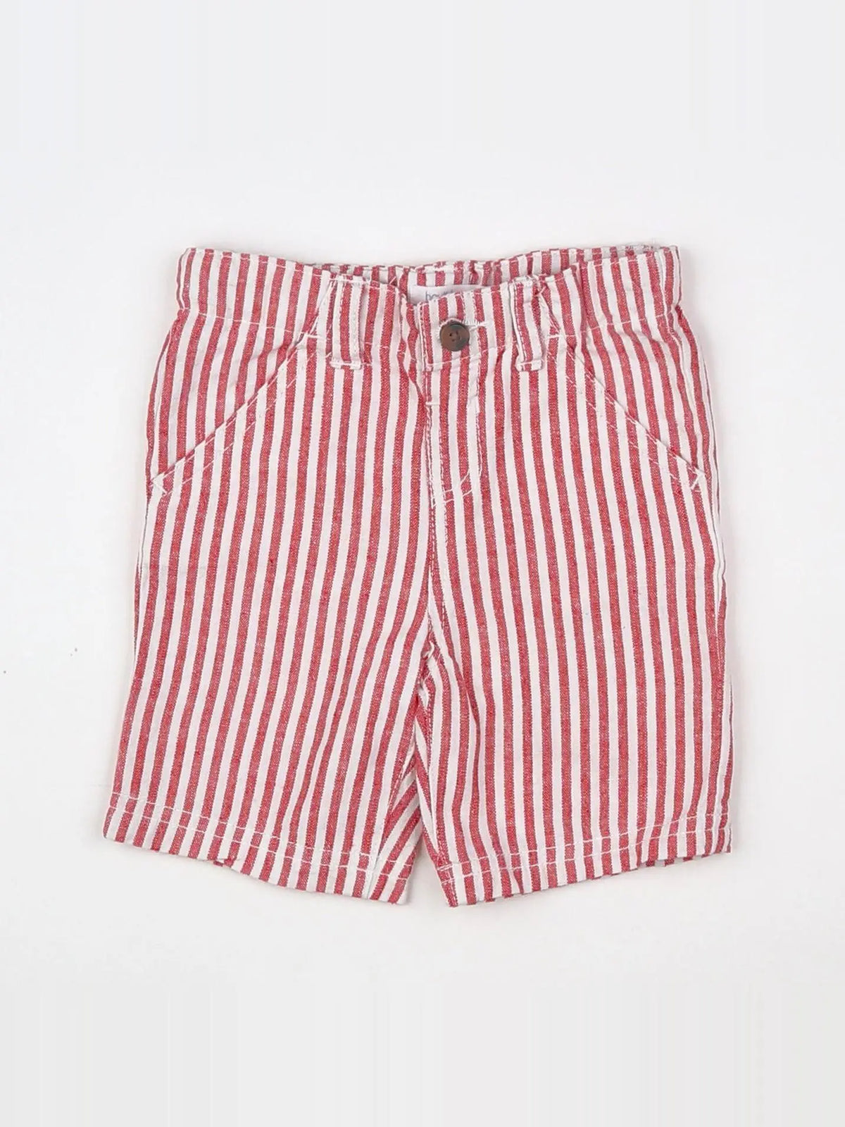 Boutchou - short blanc, rouge - 6 mois