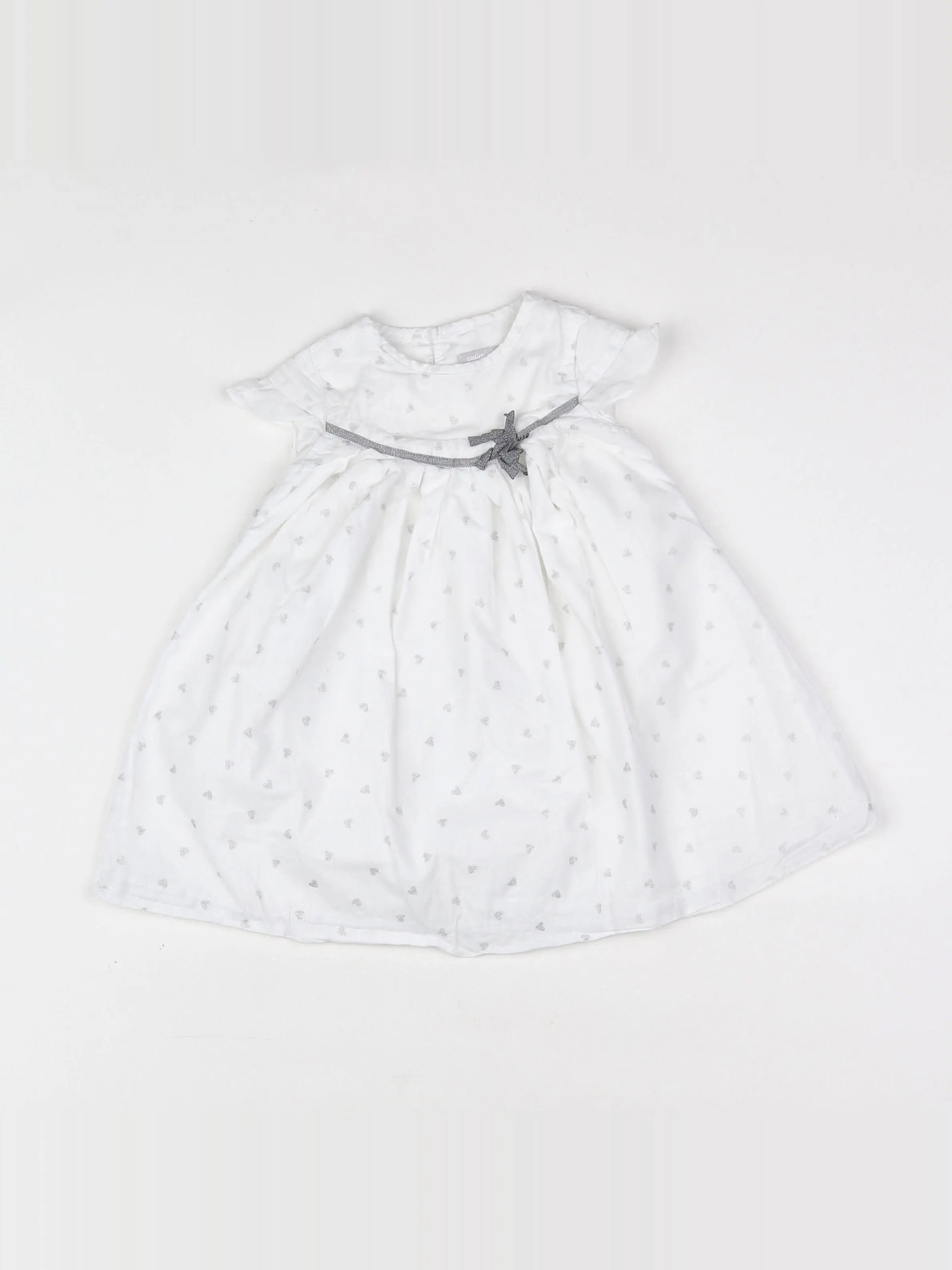 Catimini - robe blanc, argent - 6 mois