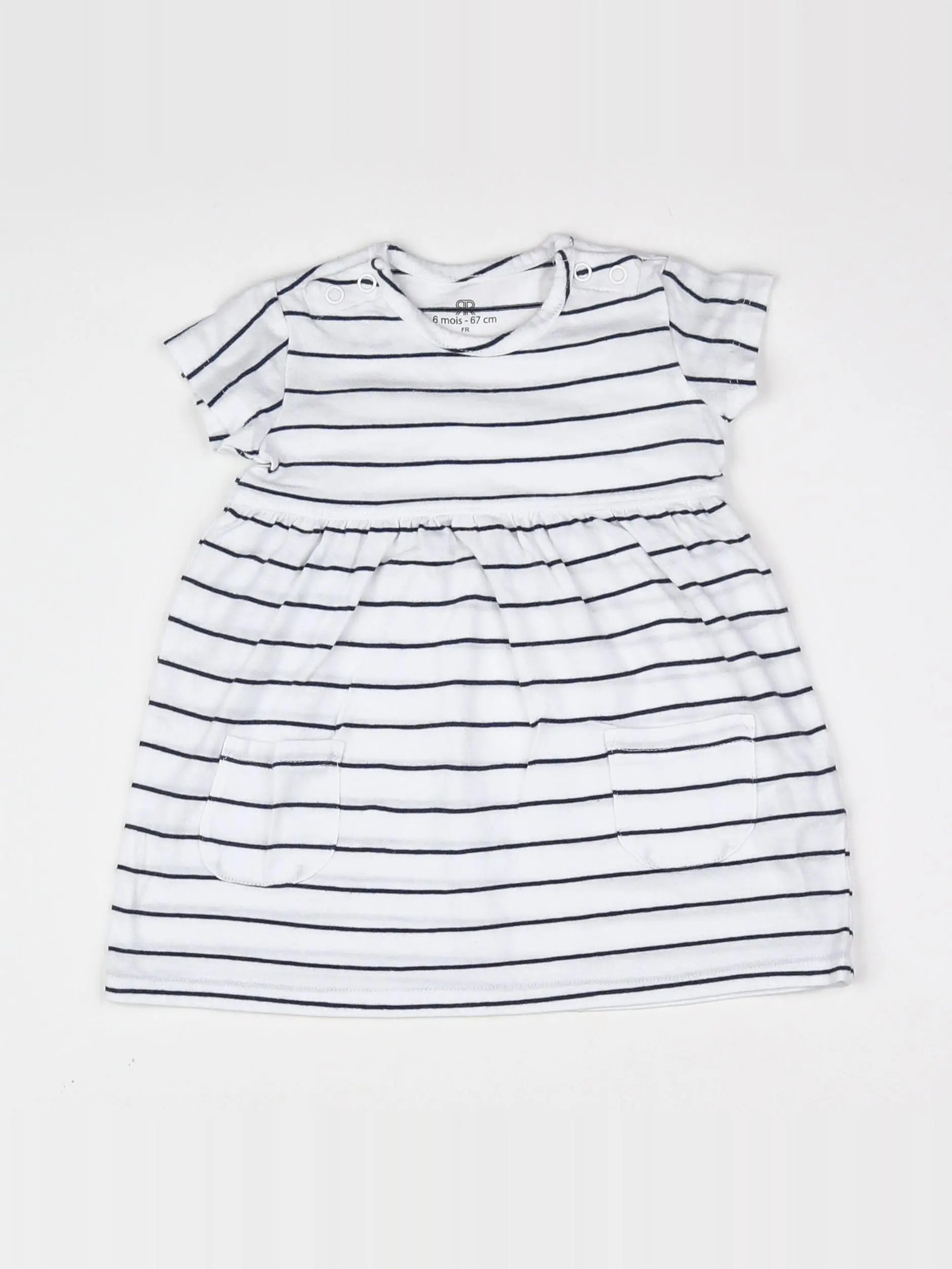 La Redoute - robe blanc, bleu - 6 mois