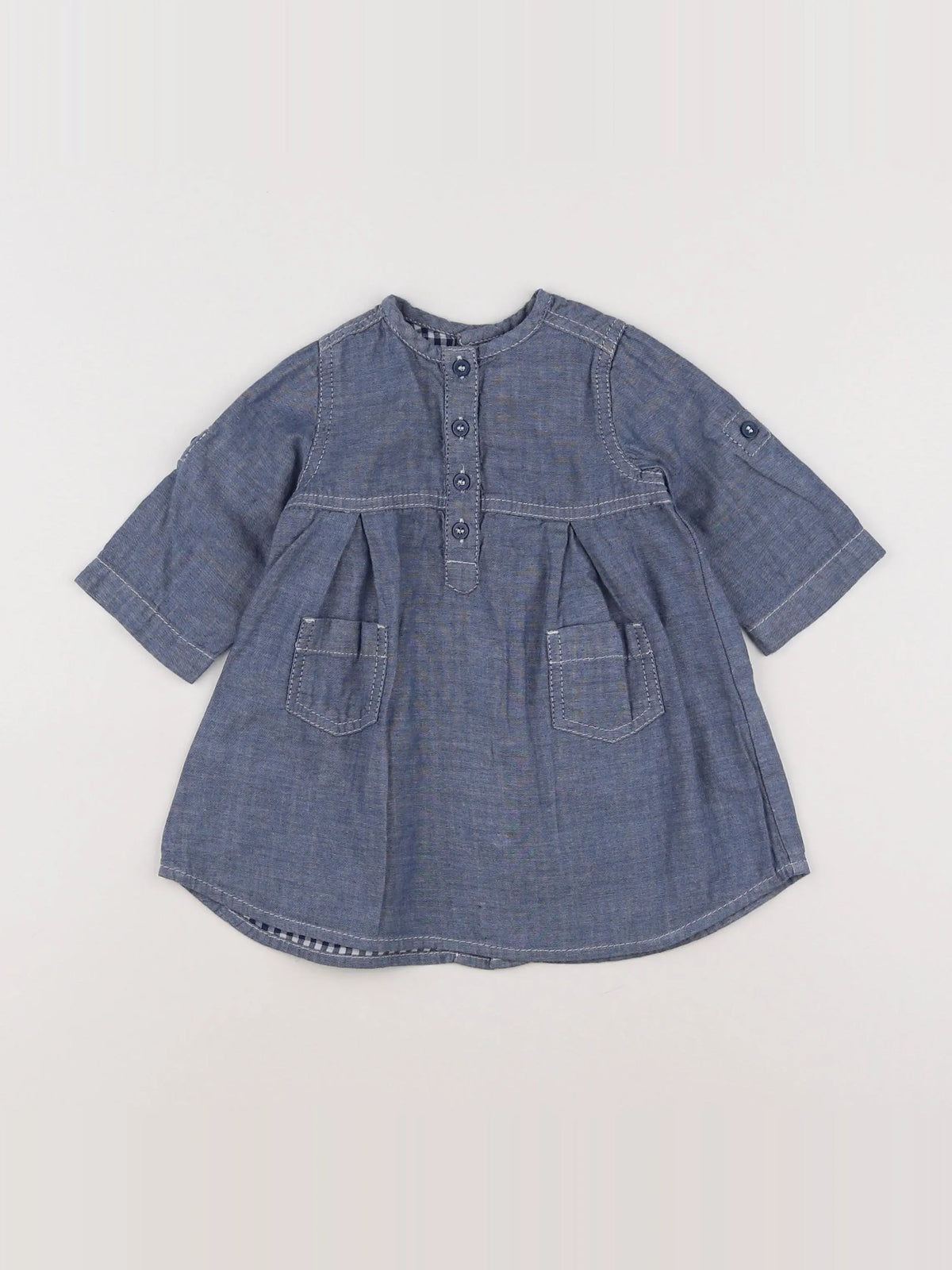 Petit Bateau - robe bleu - 6 mois