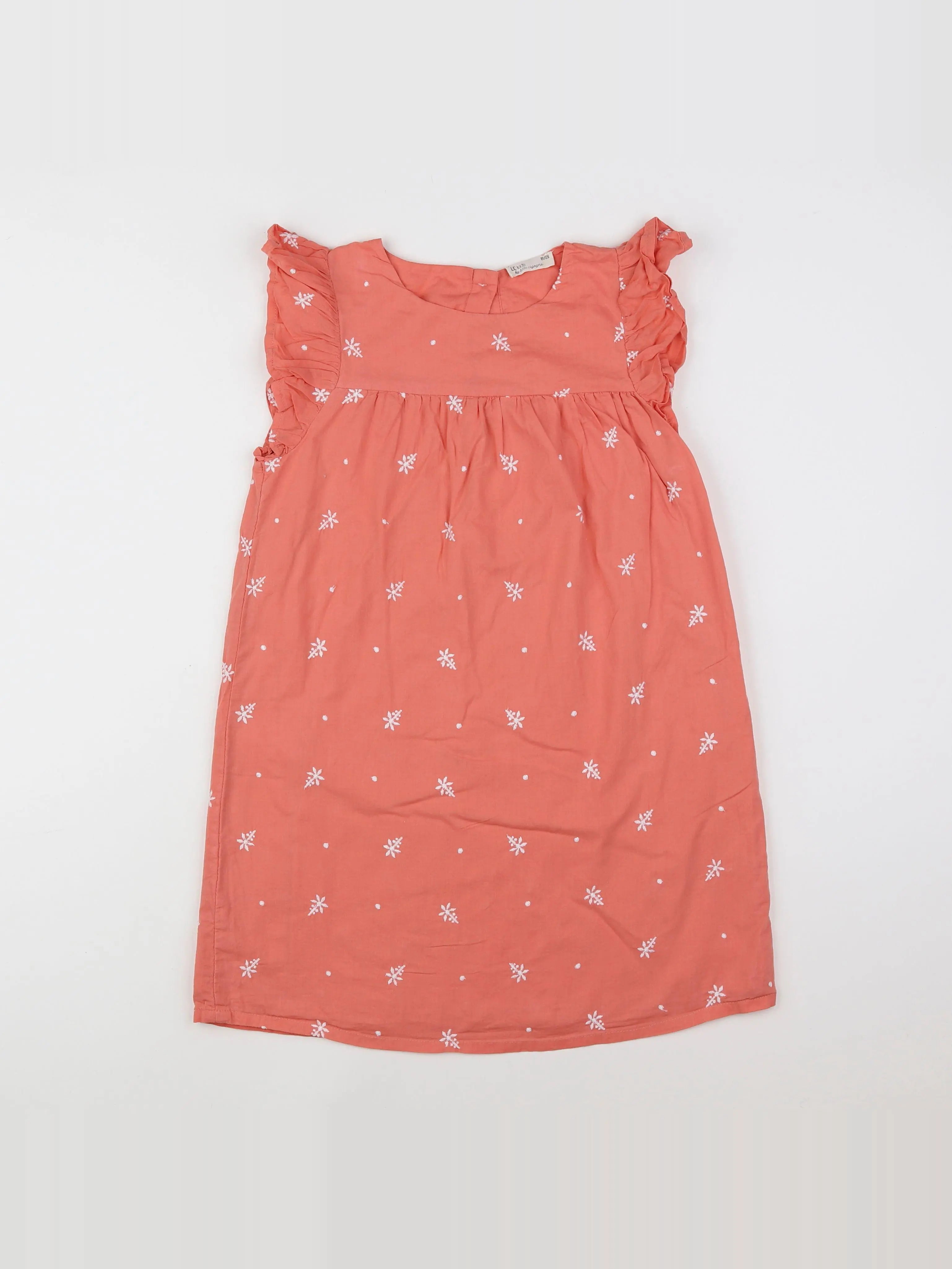 Little Cigogne - robe orange - 8 ans