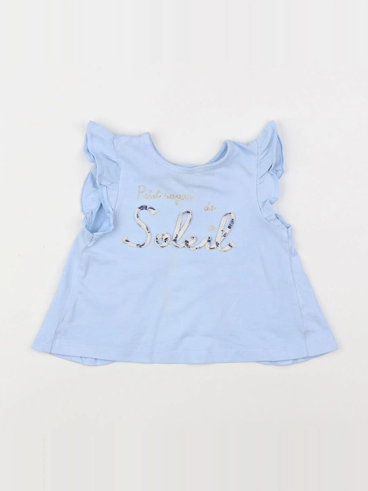 Tape à l'oeil - tee-shirt bleu, or - 6 mois