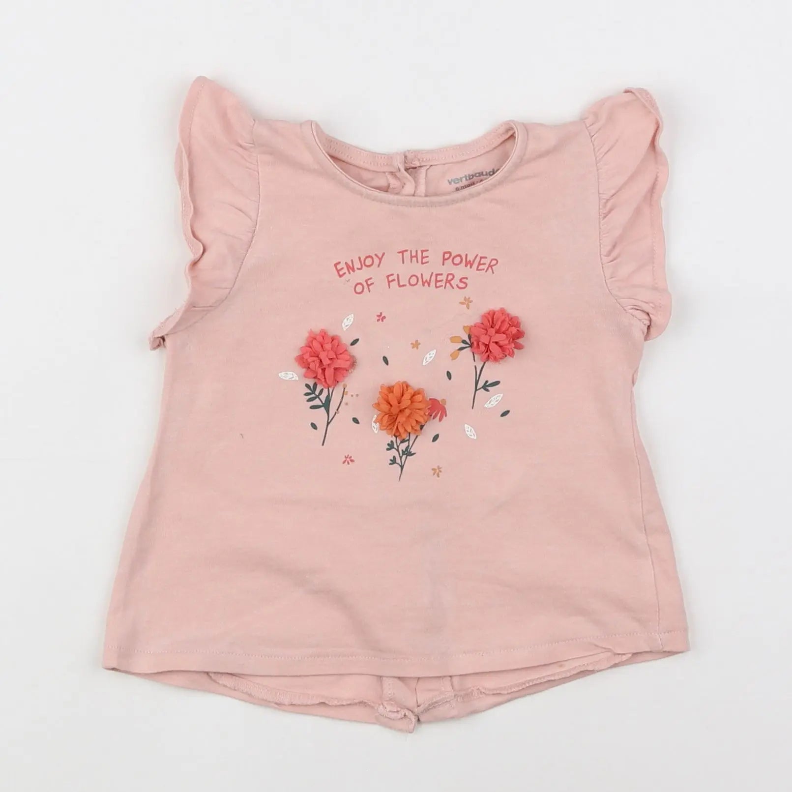 Vertbaudet - tee-shirt rose - 6 mois