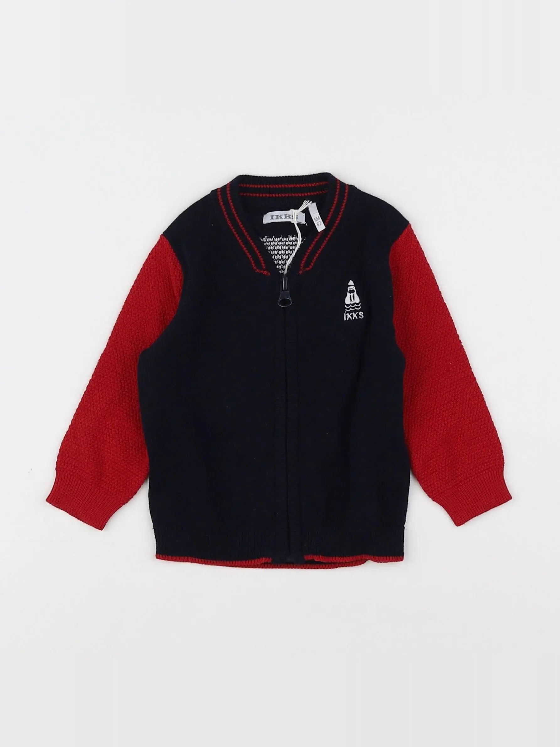 IKKS - gilet bleu, rouge - 6 mois