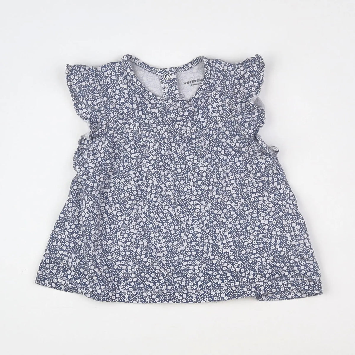Vertbaudet - tee-shirt bleu, blanc - 12 mois