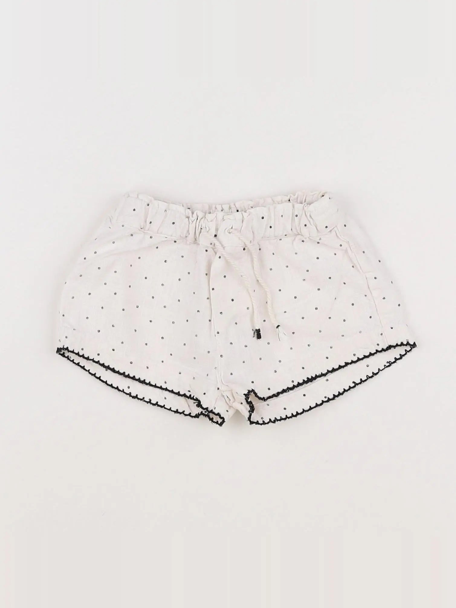 Zara - short blanc, noir - 6/9 mois