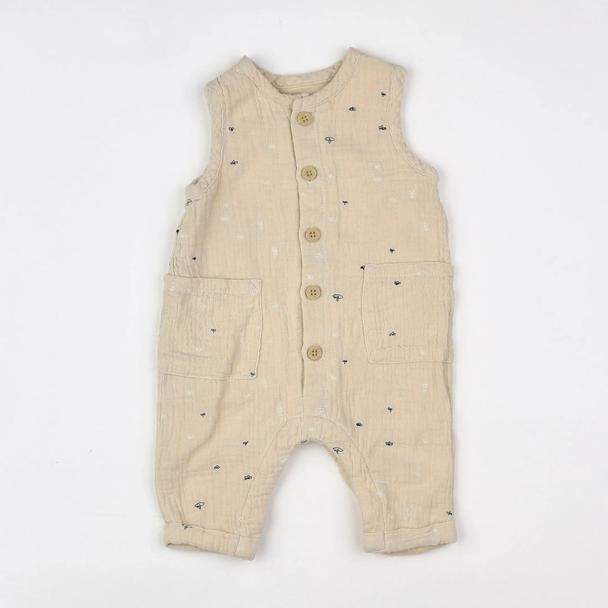 Vertbaudet - combinaison beige - 3 mois
