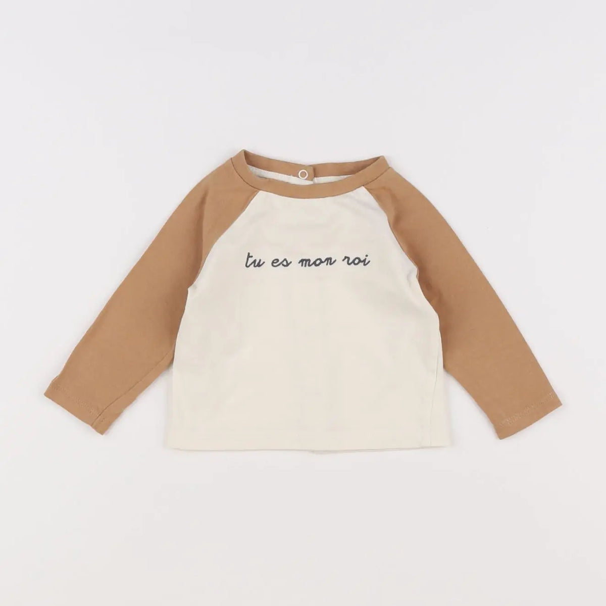 Vertbaudet - tee-shirt beige, marron - 3 mois