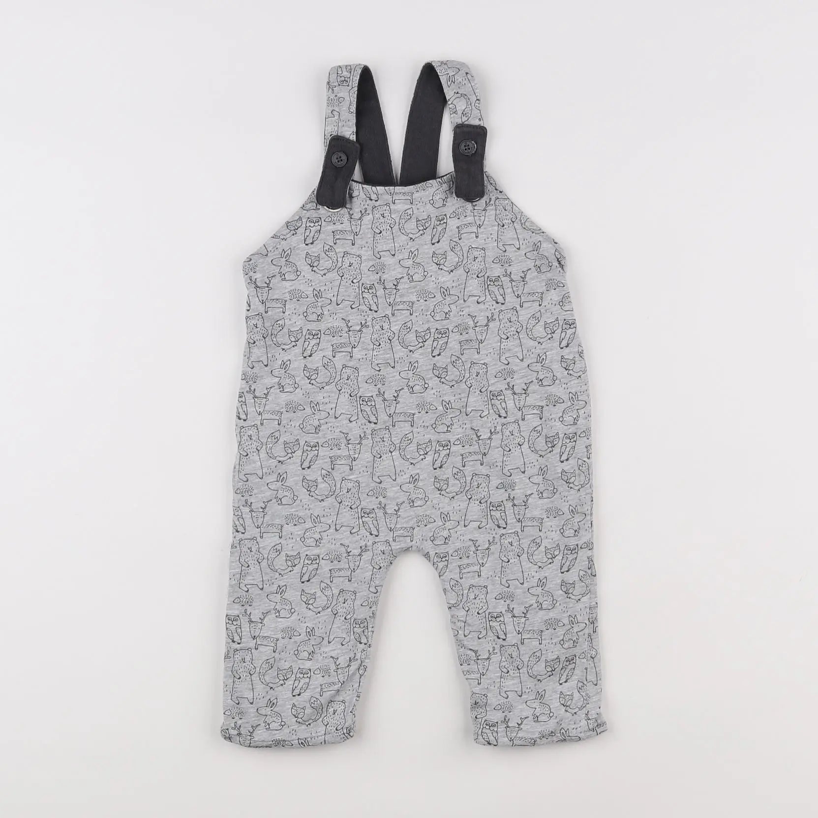 Vertbaudet - salopette réversible gris - 6 mois