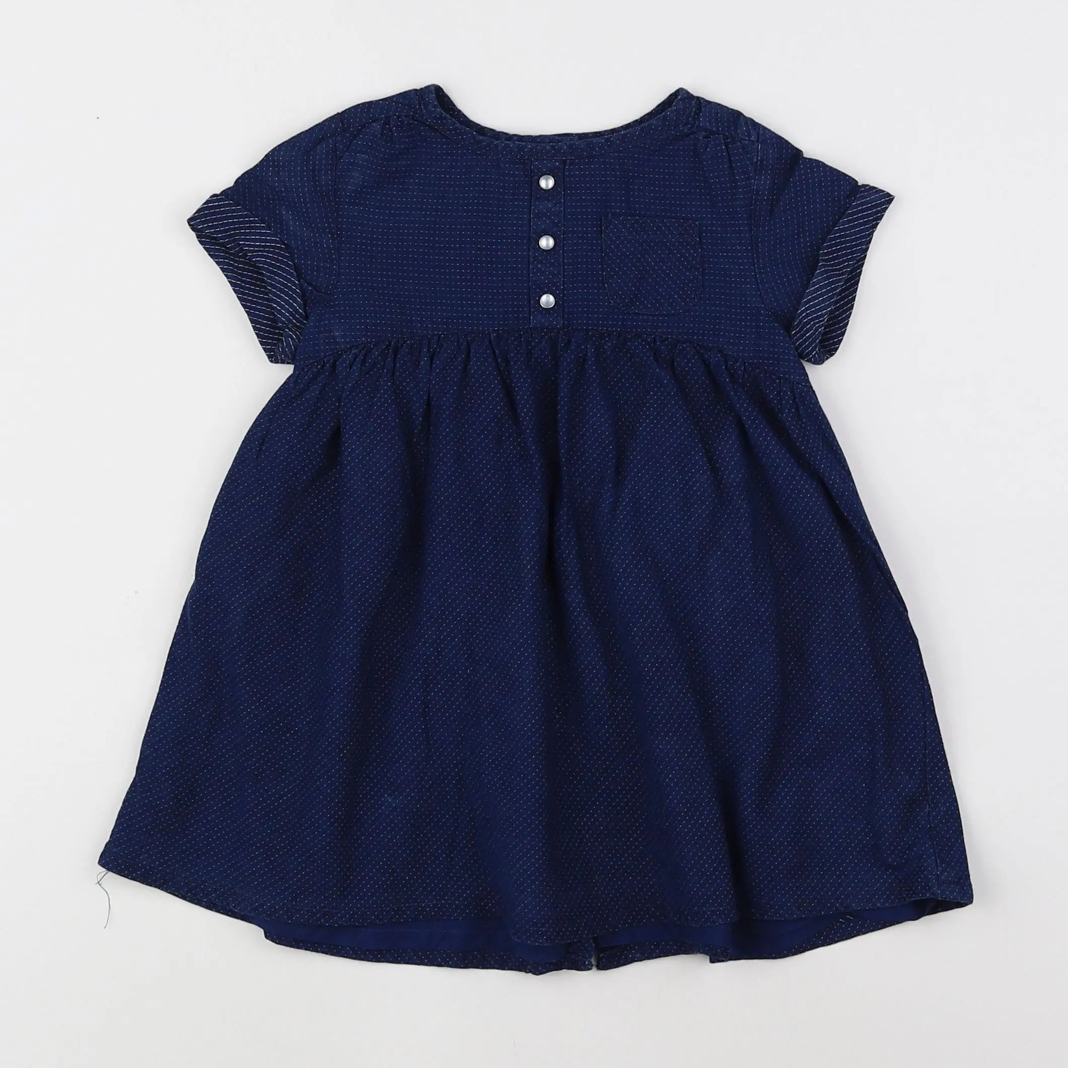 Vertbaudet - robe bleu, blanc - 12 mois
