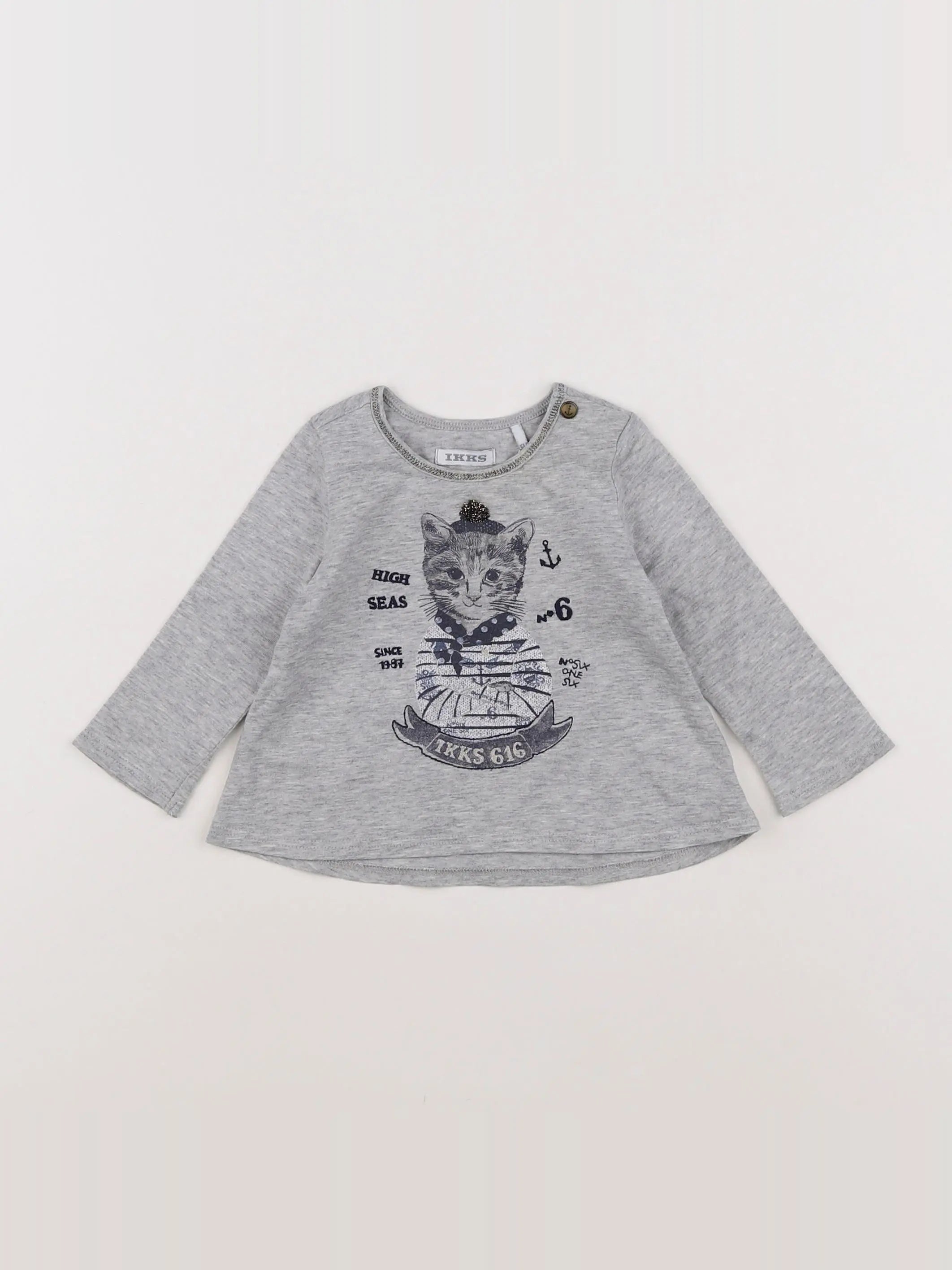 IKKS - tee-shirt gris - 6 mois