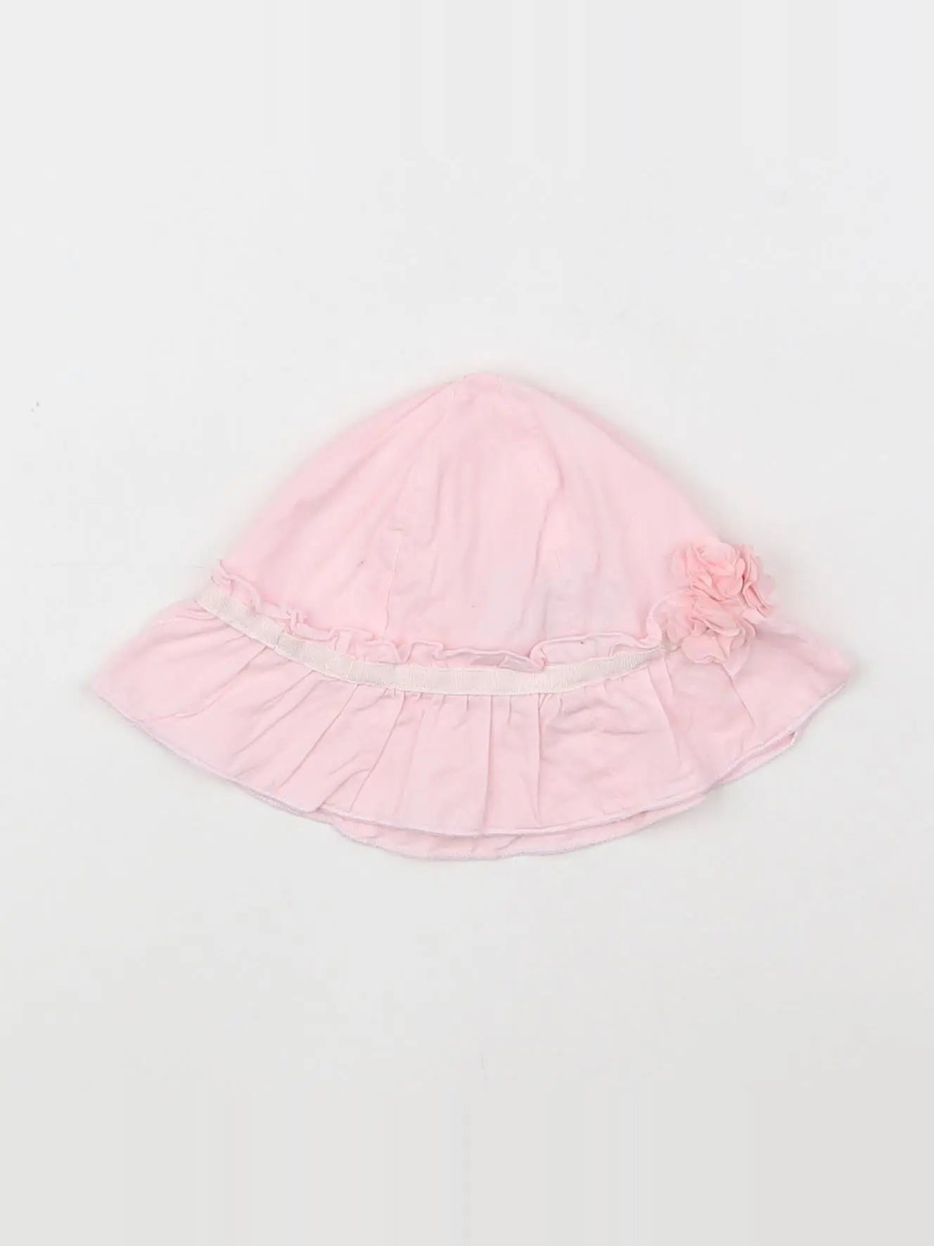 Vertbaudet - chapeau blanc, rose - 0/6 mois