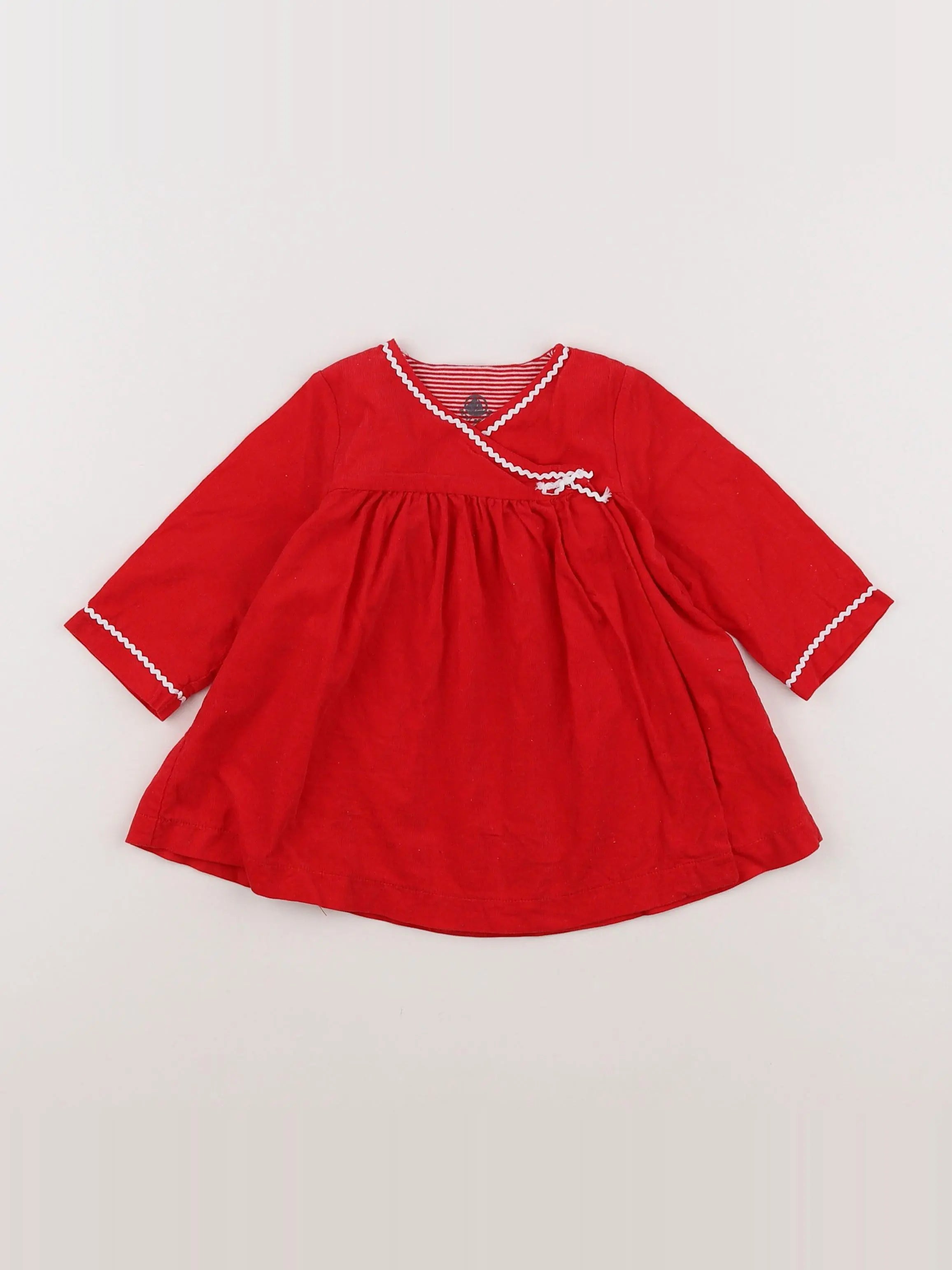 Petit Bateau - robe rouge - 6 mois