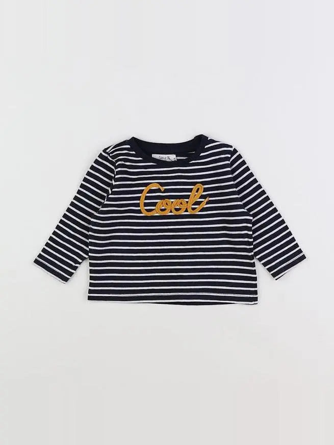Eden & Victor - tee-shirt blanc, bleu, marron - 6 mois