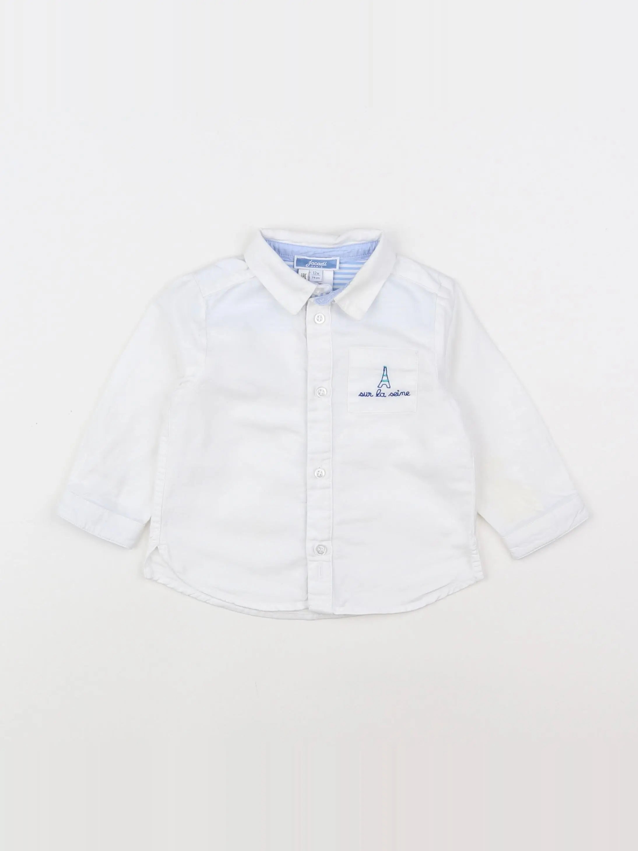 Jacadi - chemise blanc - 12 mois