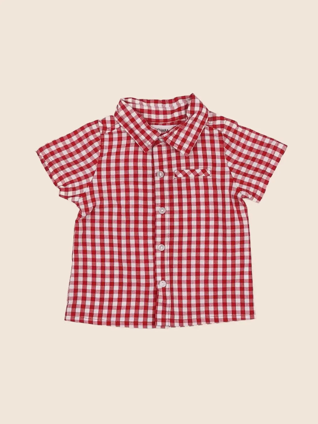 Bouchara - chemise rouge - 3 mois