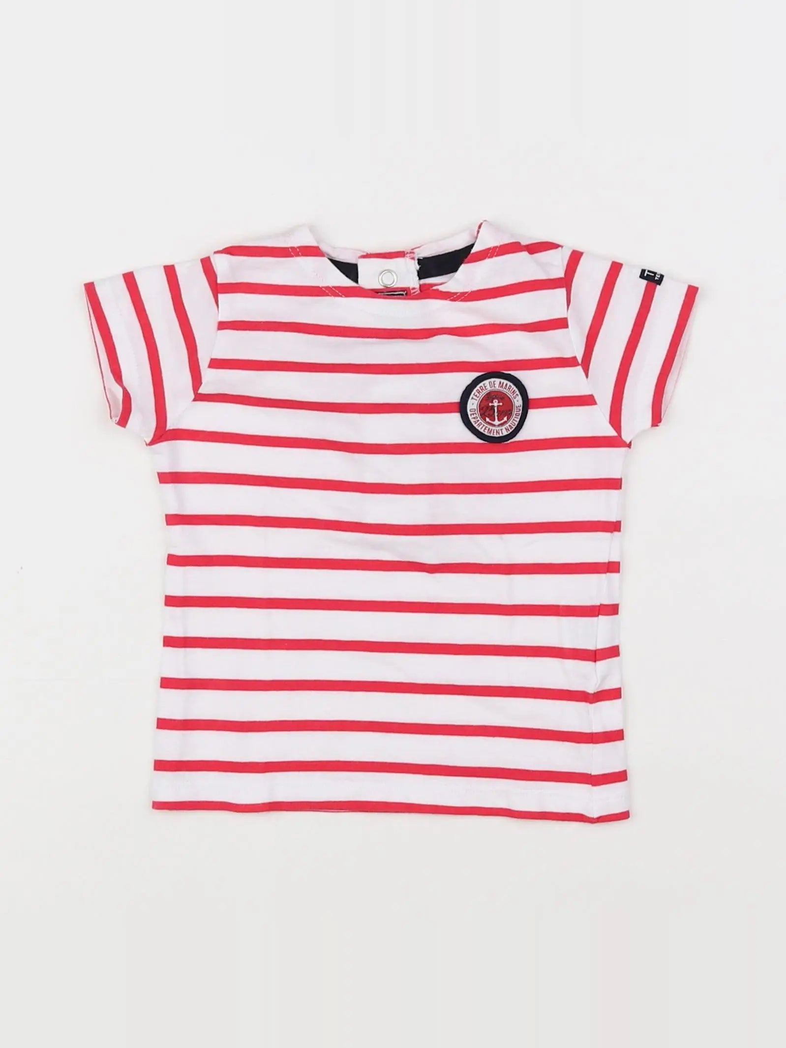 Terre de marins - tee-shirt blanc, rose - 12 mois