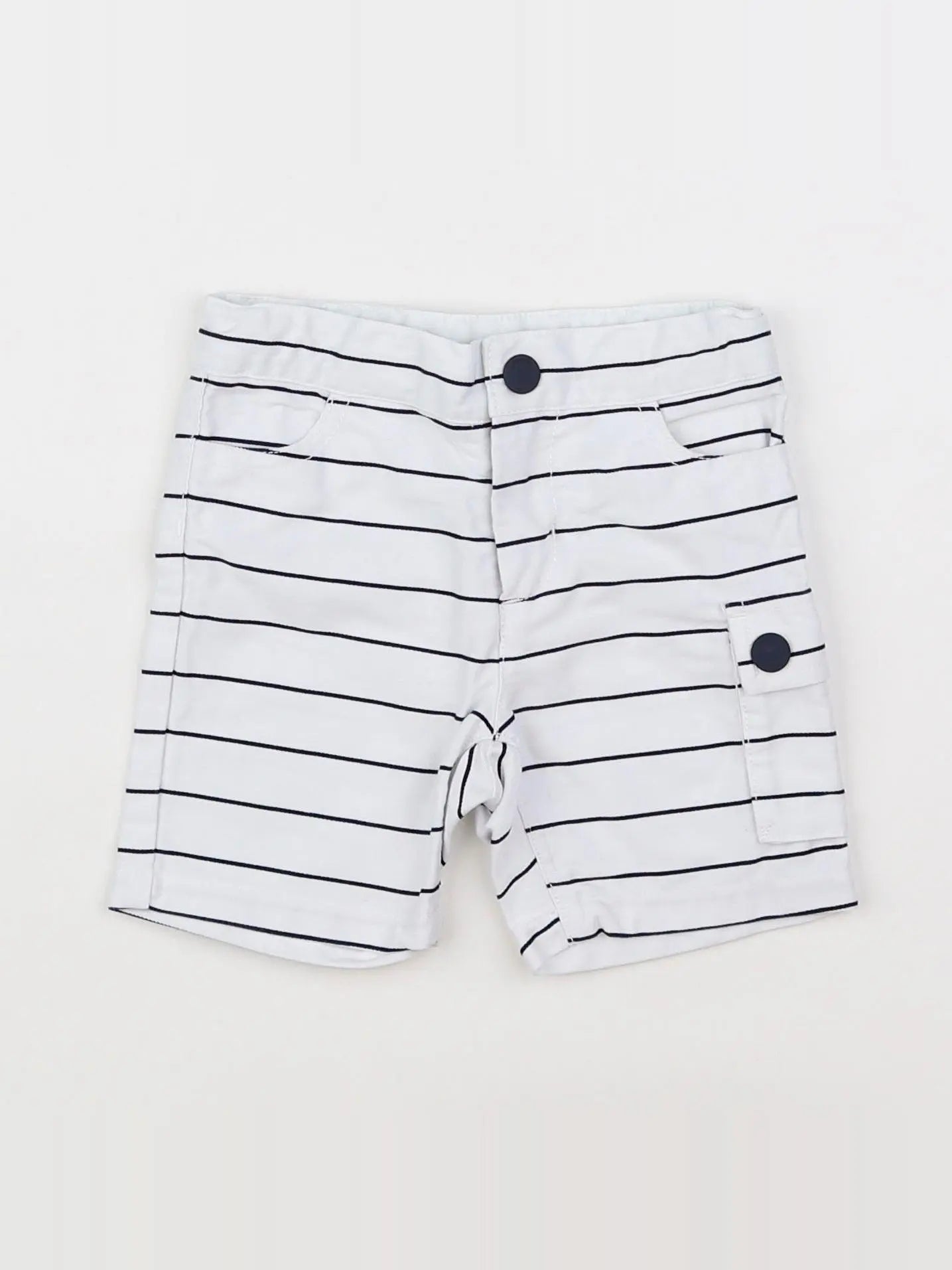 Jacadi - short blanc, bleu - 12 mois