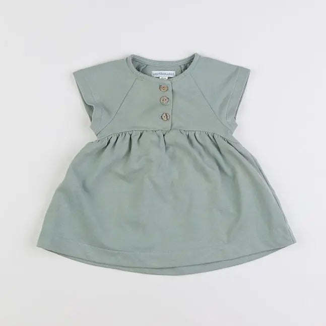 Vertbaudet - robe vert - 6 mois