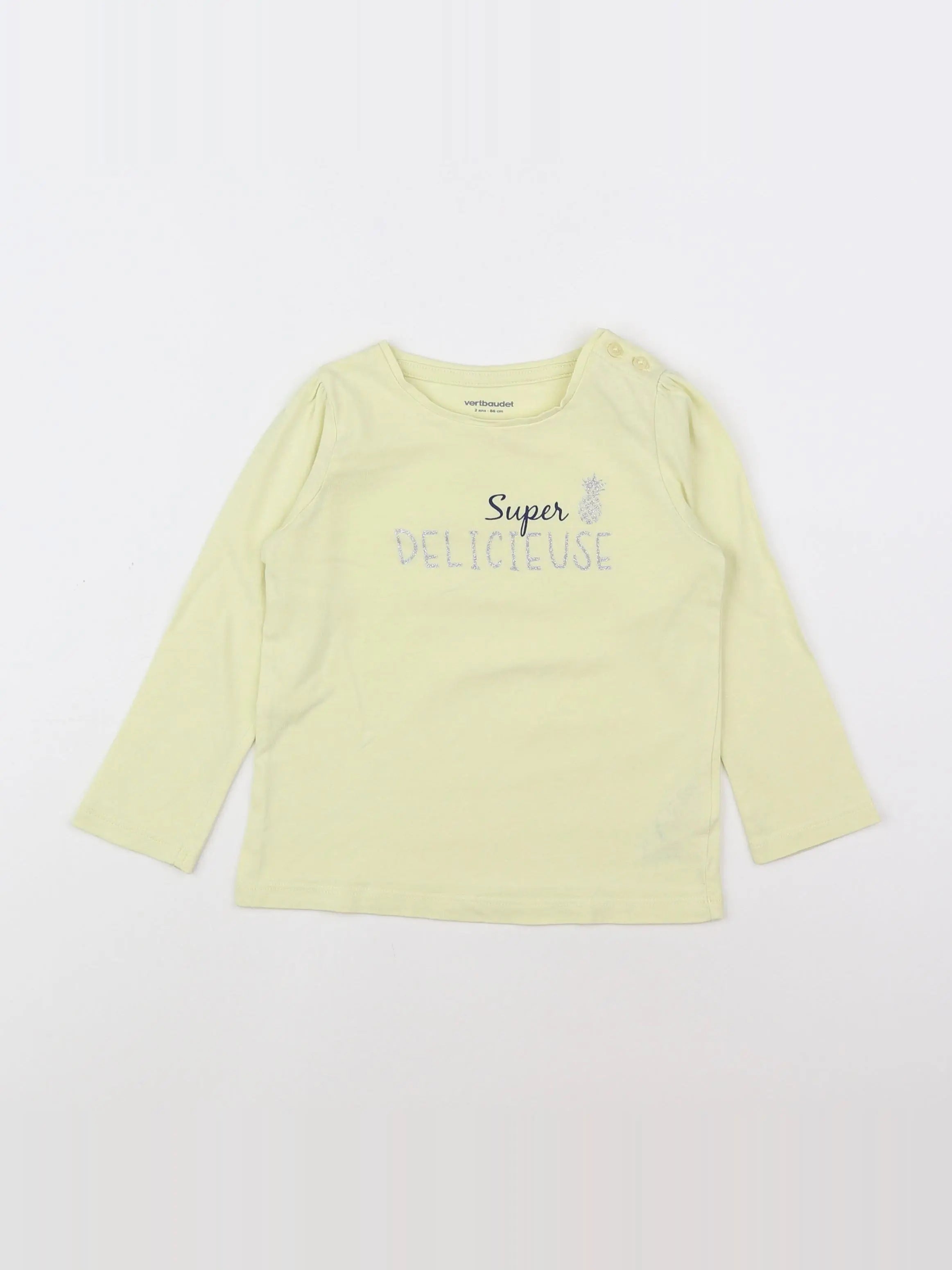 Vertbaudet - tee-shirt jaune - 2 ans