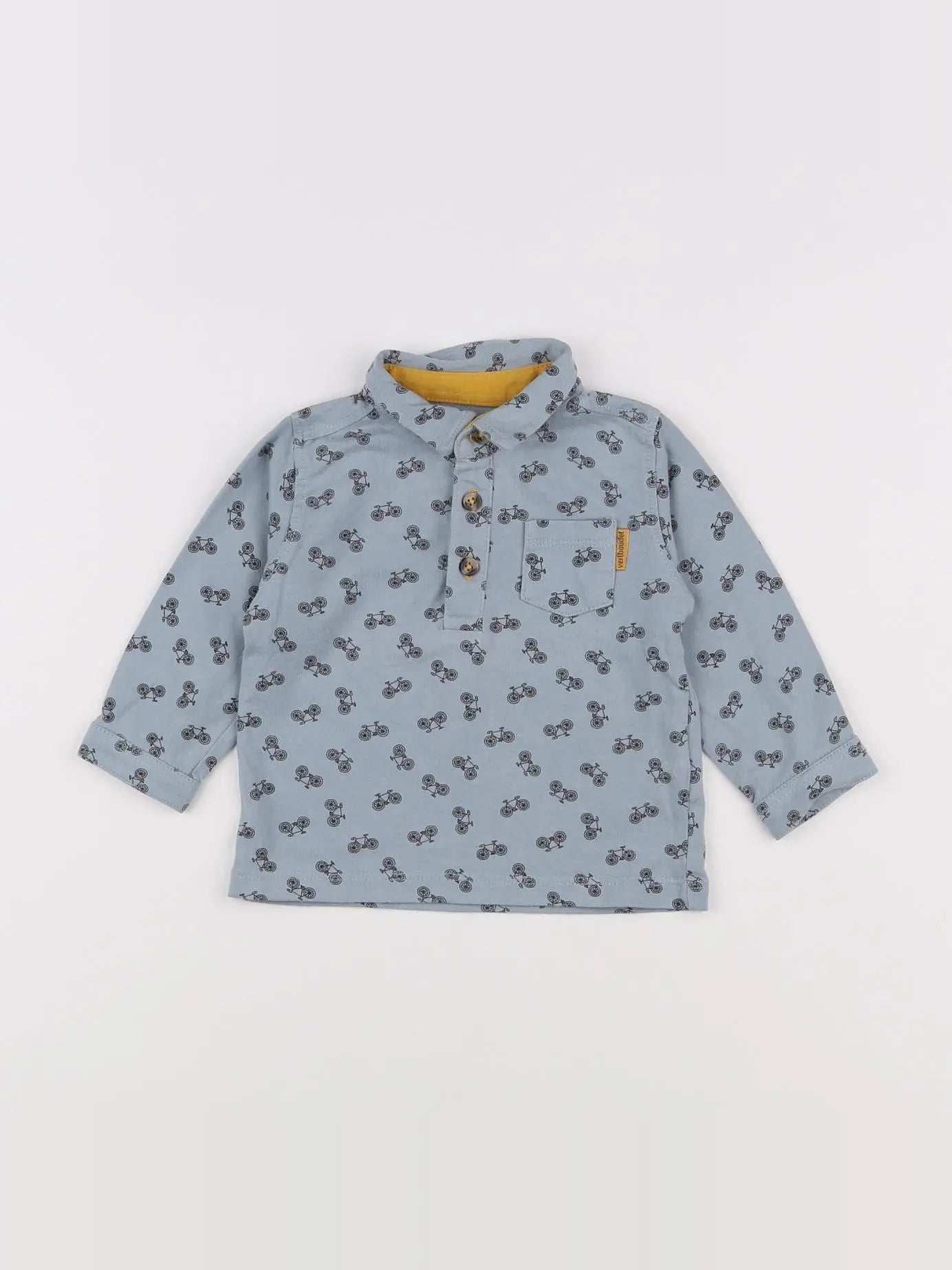Vertbaudet - polo bleu - 6 mois