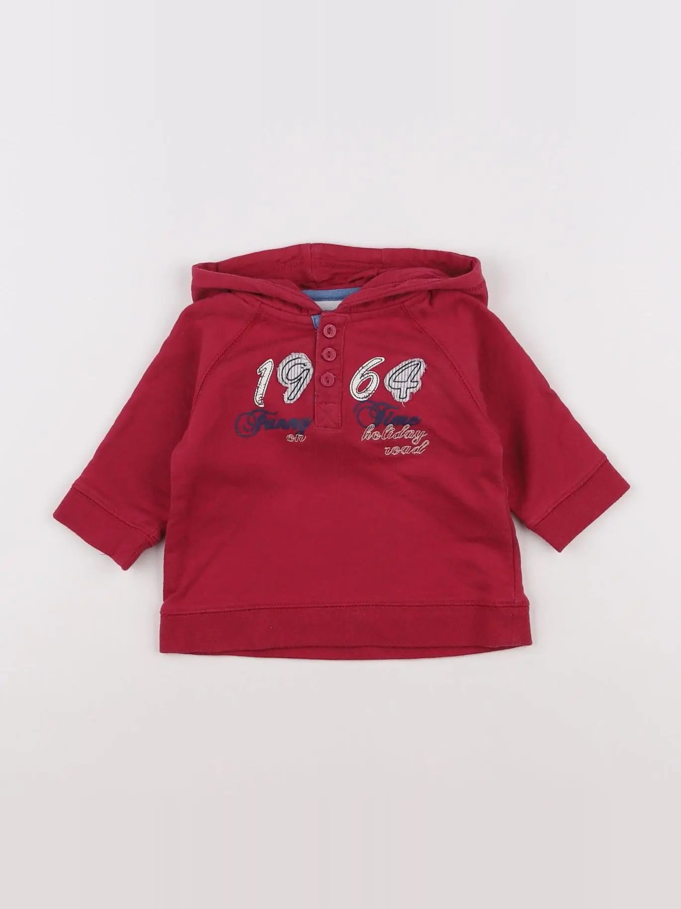Vertbaudet - sweat rouge - 9 mois