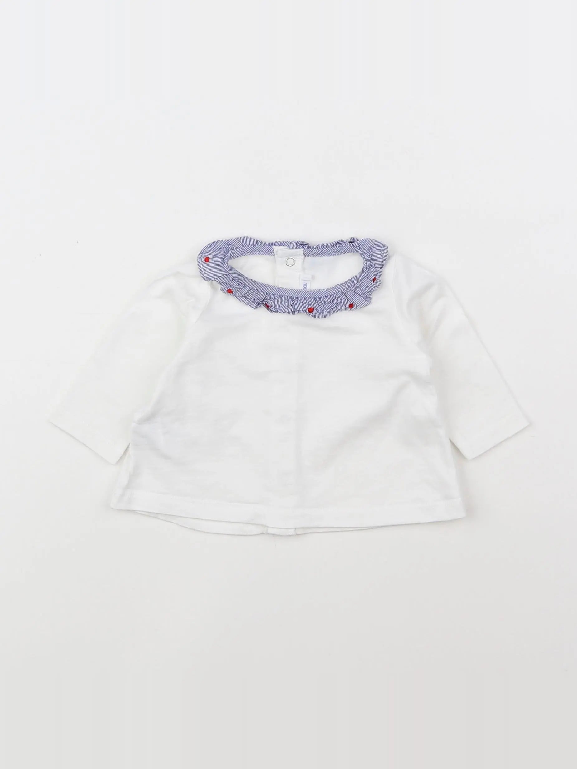 Boutchou - tee-shirt blanc, bleu - 3 mois