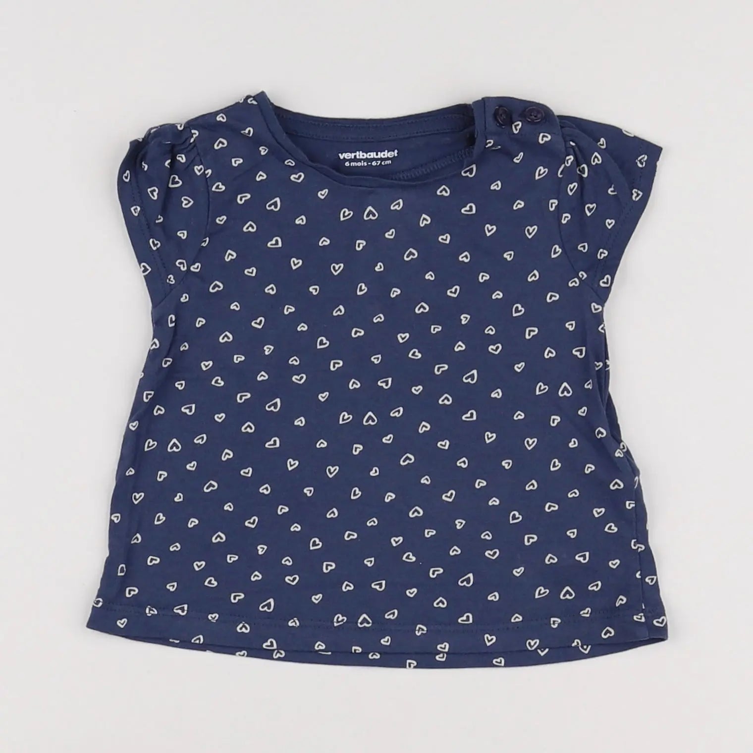 Vertbaudet - tee-shirt bleu - 6 mois
