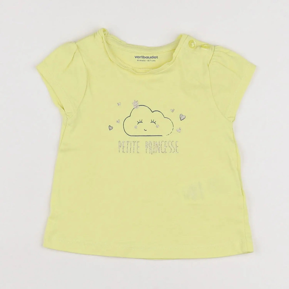Vertbaudet - tee-shirt jaune - 6 mois