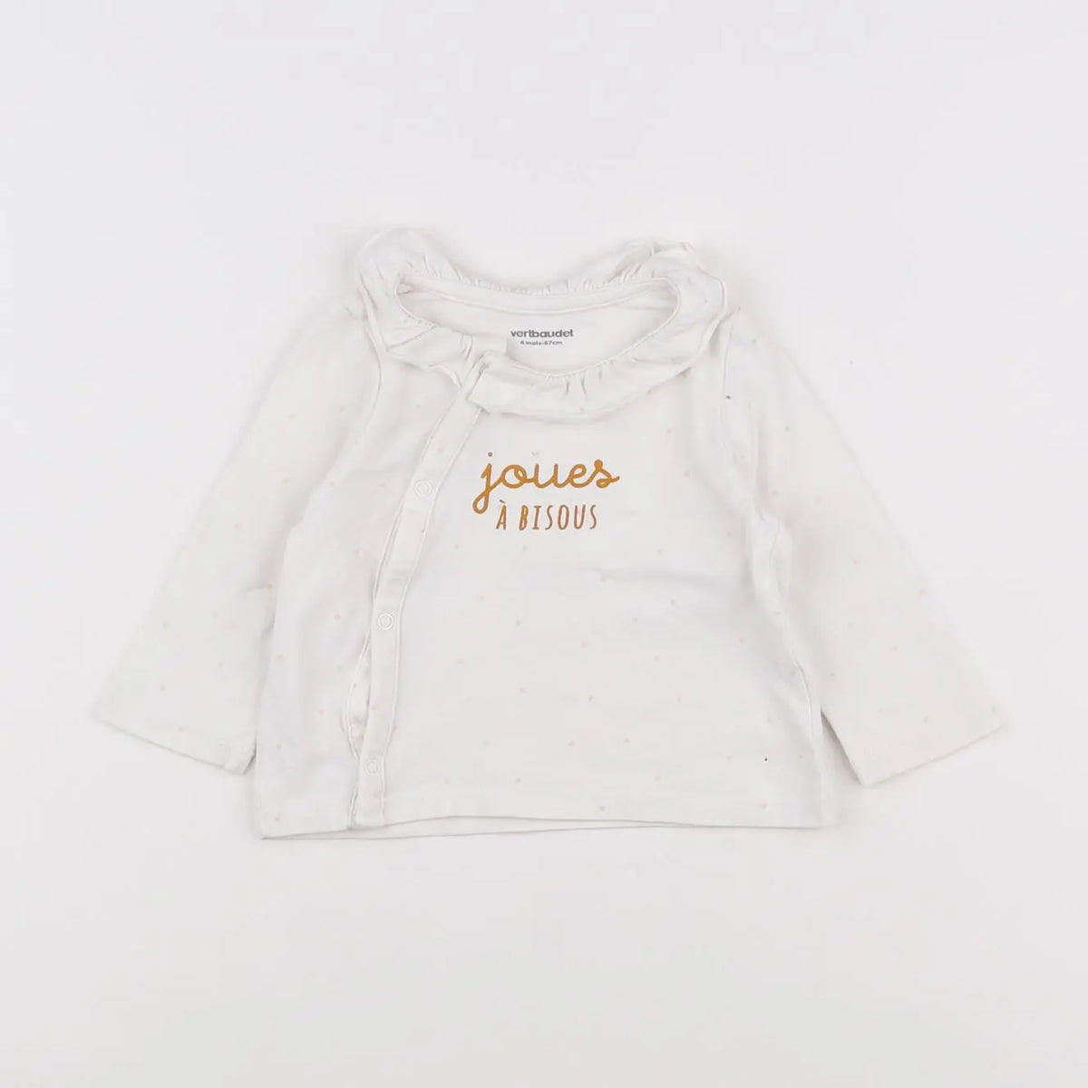 Vertbaudet - tee-shirt blanc - 6 mois