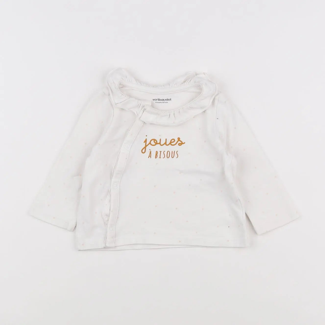 Vertbaudet - tee-shirt blanc - 6 mois