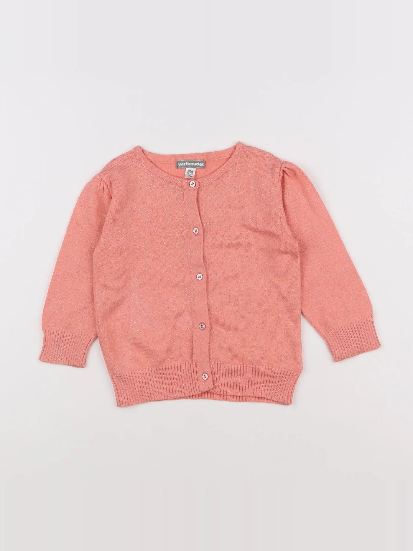 Vertbaudet - gilet rose - 12 mois