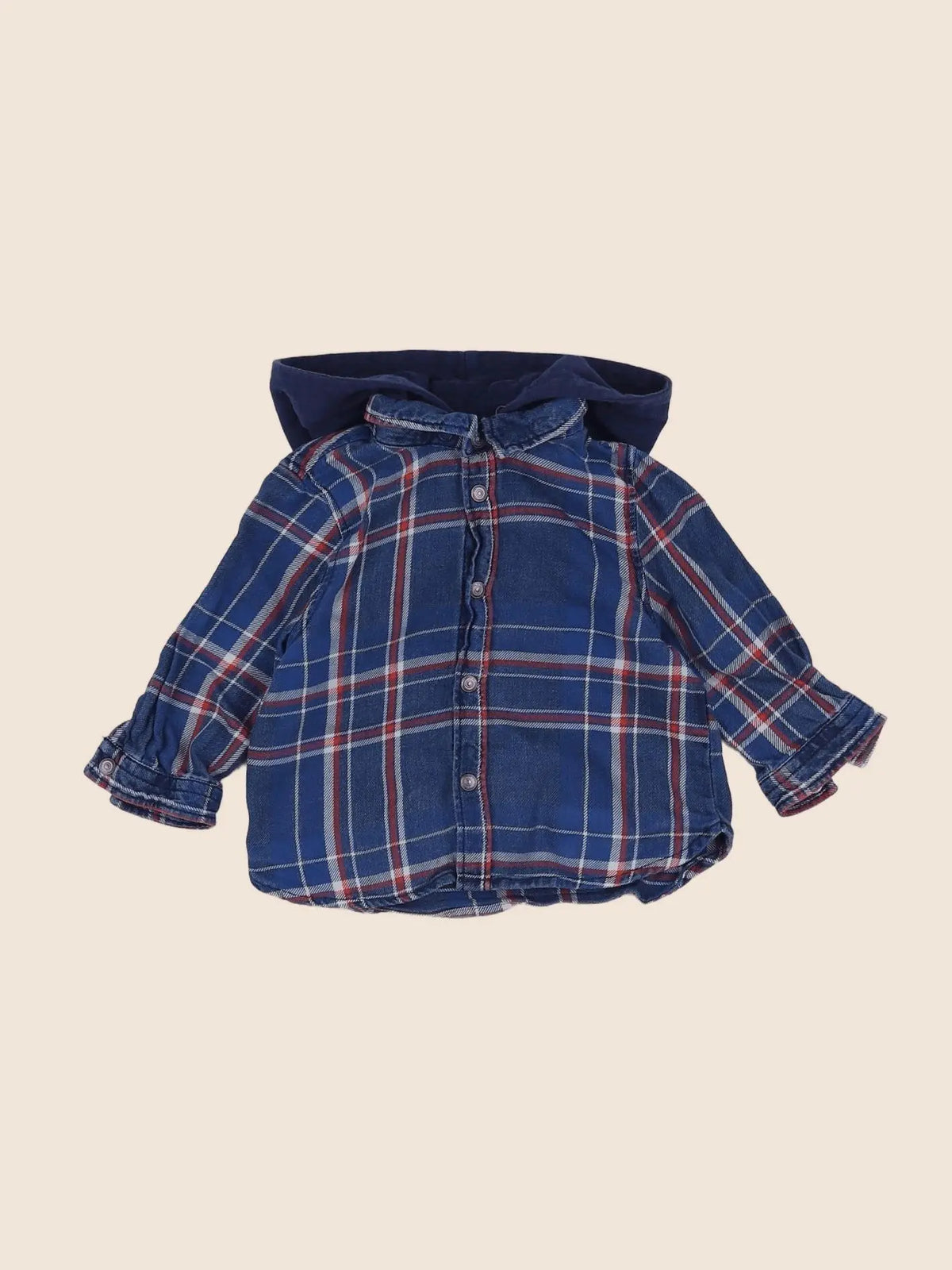 Tape à l'oeil - chemise bleu, rouge - 6 mois