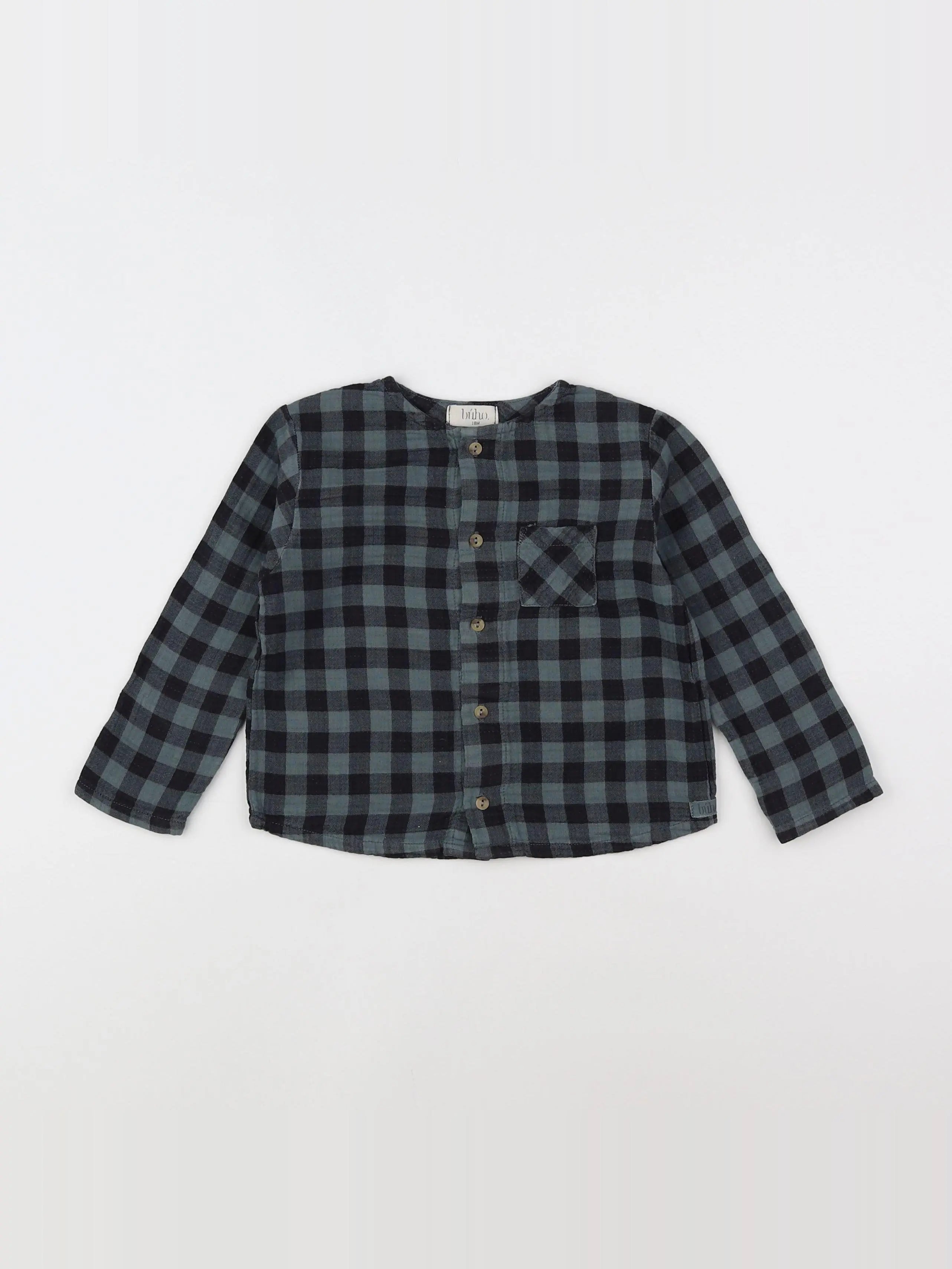 Buho - chemise vert - 12/18 mois