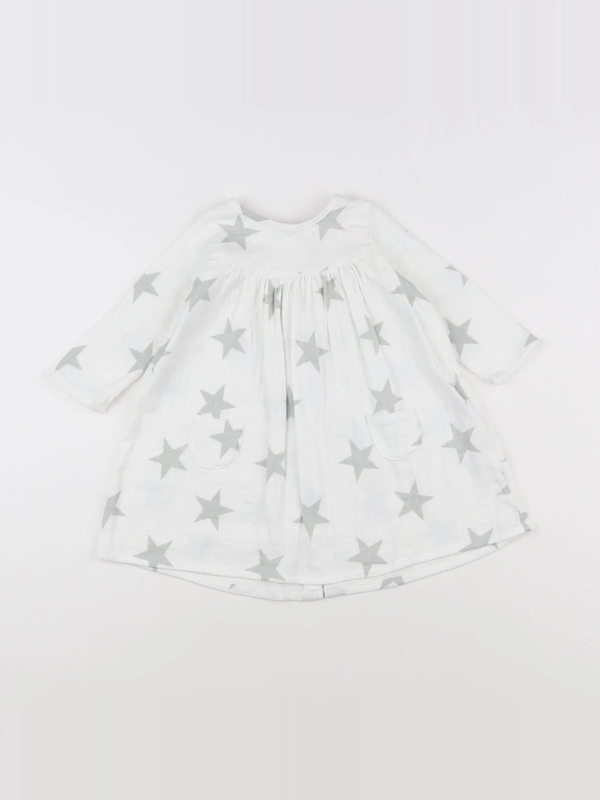 Aden + Anaïs - robe blanc, gris - 9/12 mois