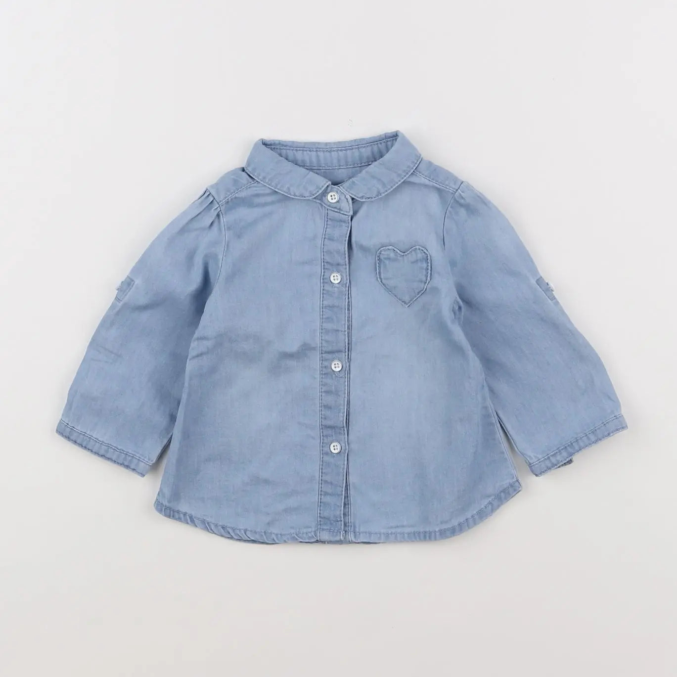 Vertbaudet - chemise bleu - 6 mois