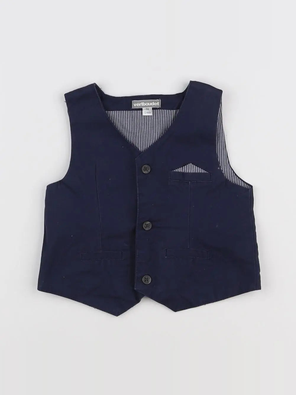 Vertbaudet - gilet bleu - 12 mois