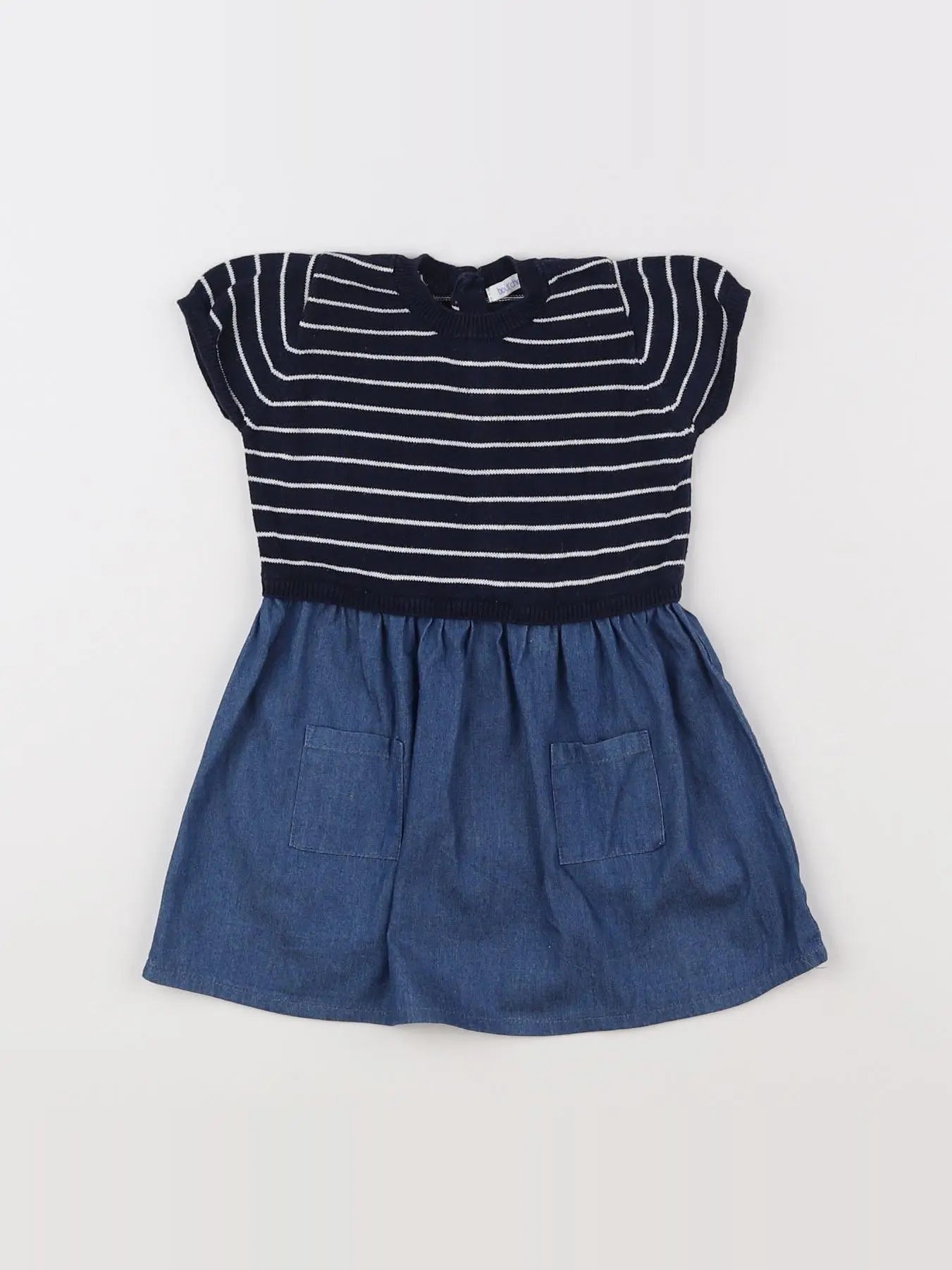 Boutchou - robe bleu, blanc - 6 mois