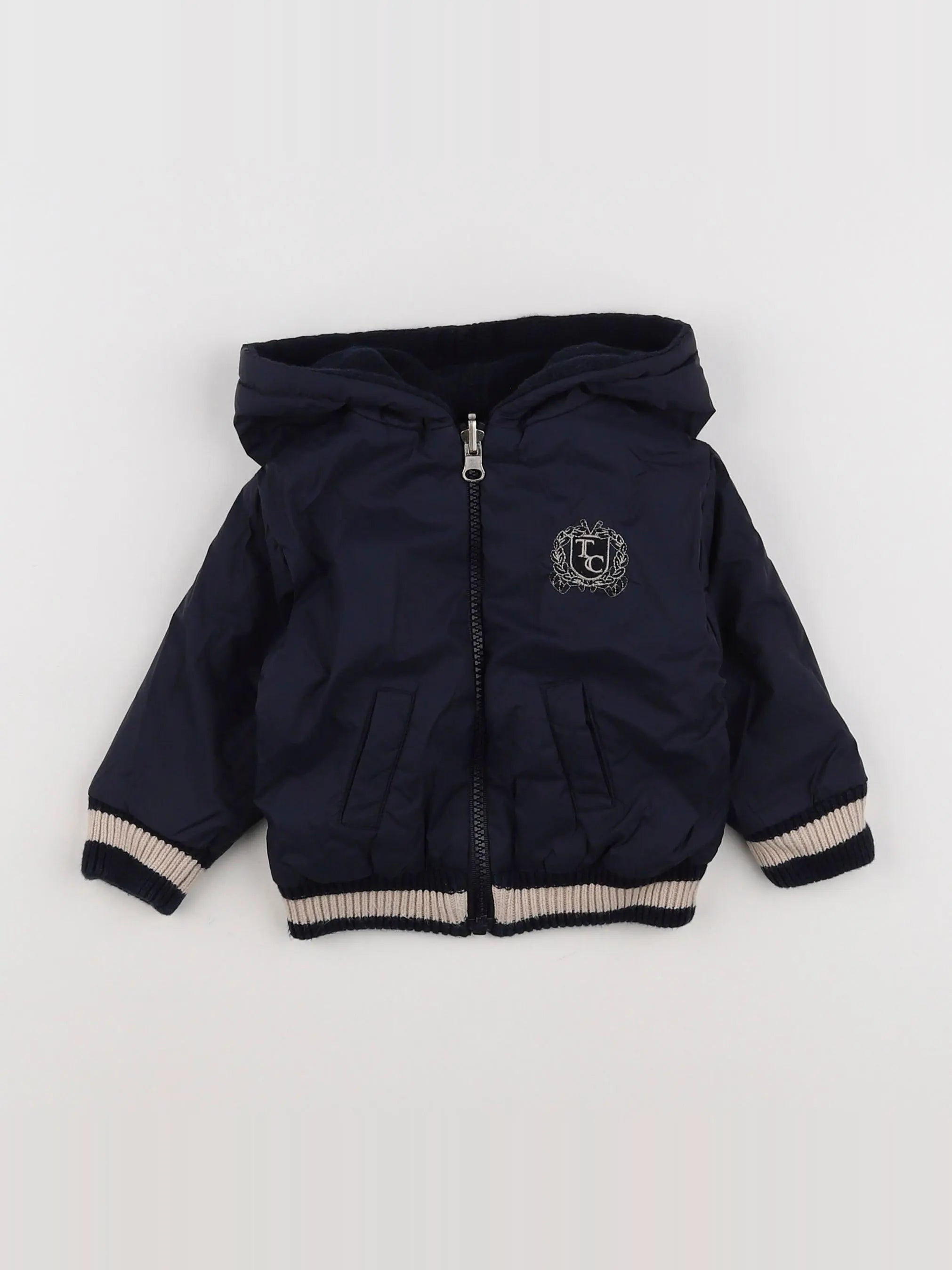 Tartine & Chocolat - veste doublé, réversible bleu - 12 mois