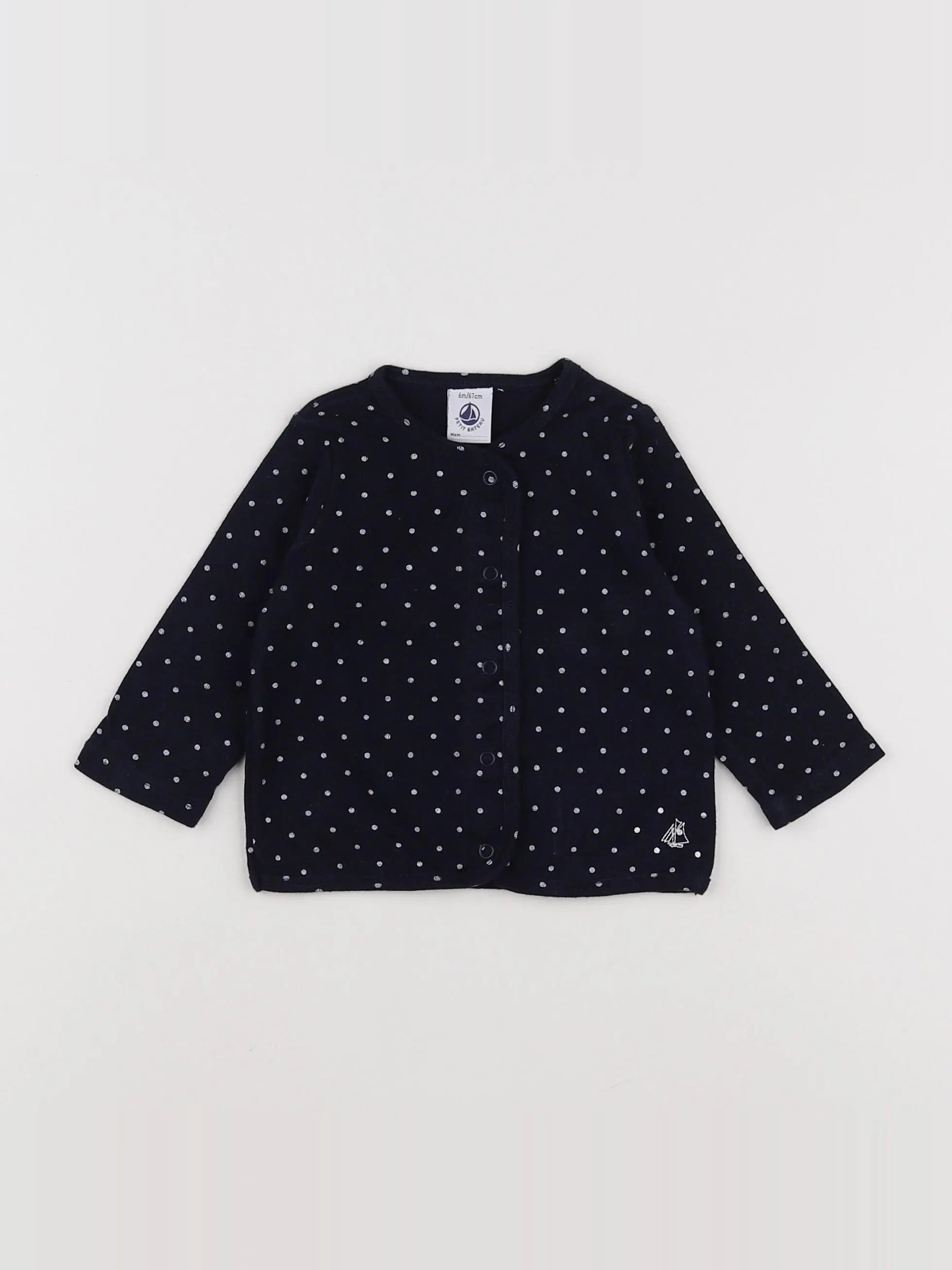 Petit Bateau - tee-shirt bleu, blanc - 6 mois