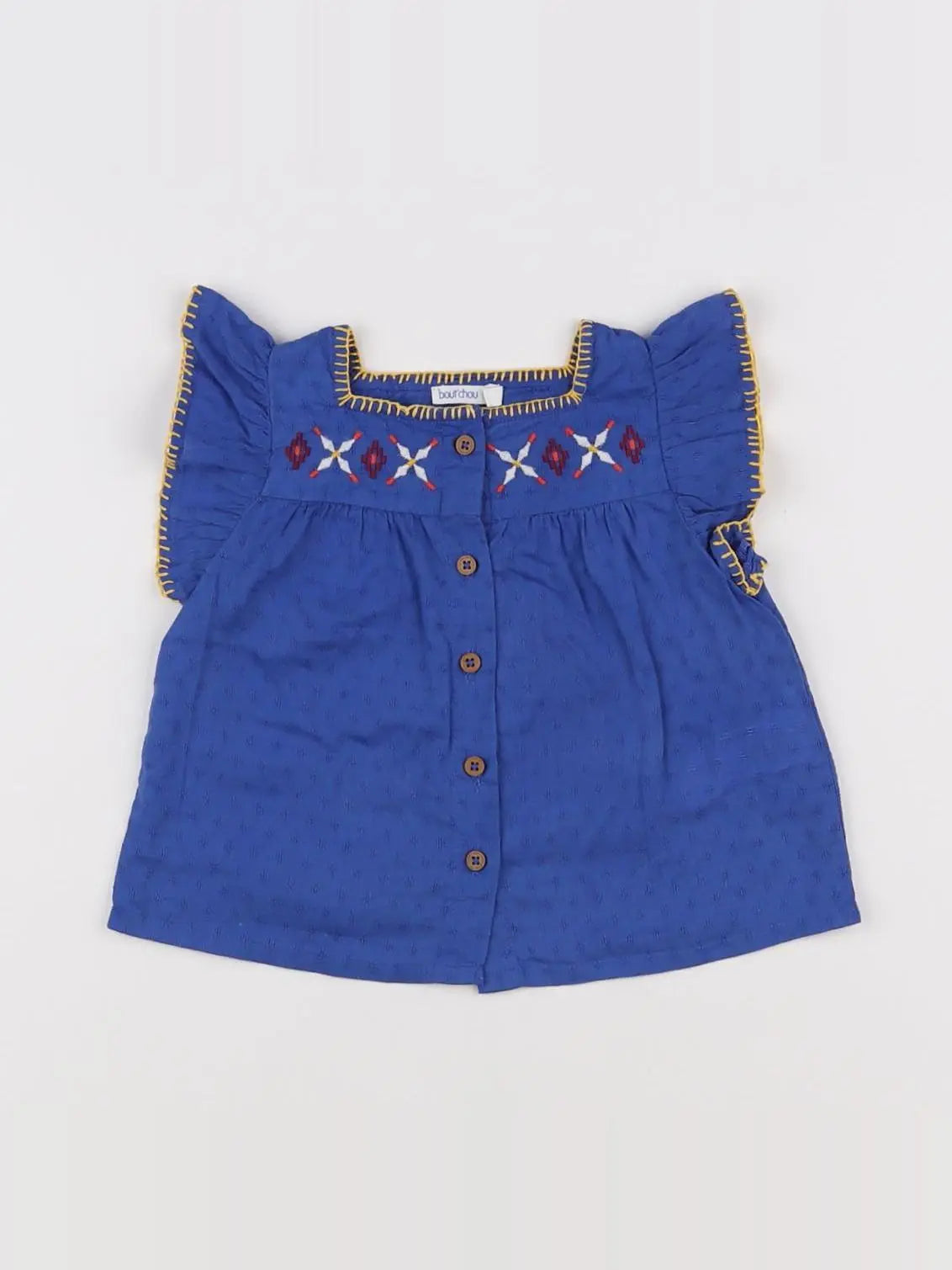 Boutchou - blouse bleu, multicolore - 6 mois