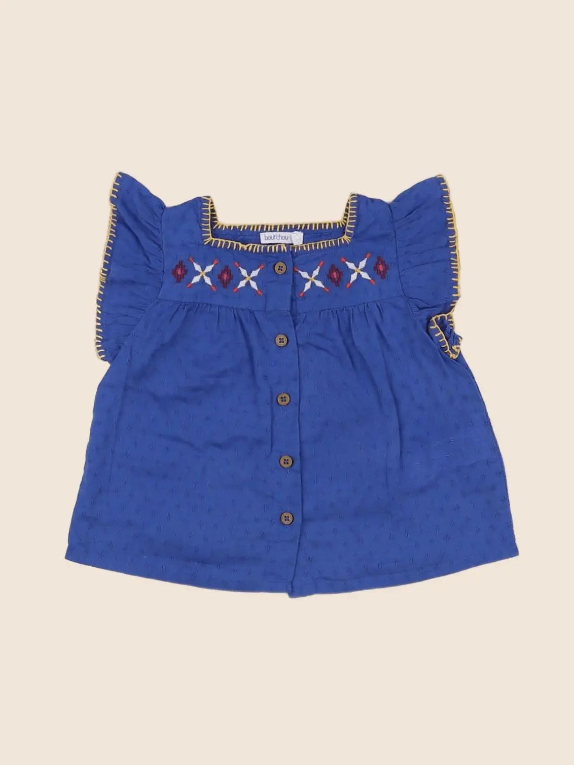 Boutchou - blouse bleu, multicolore - 6 mois