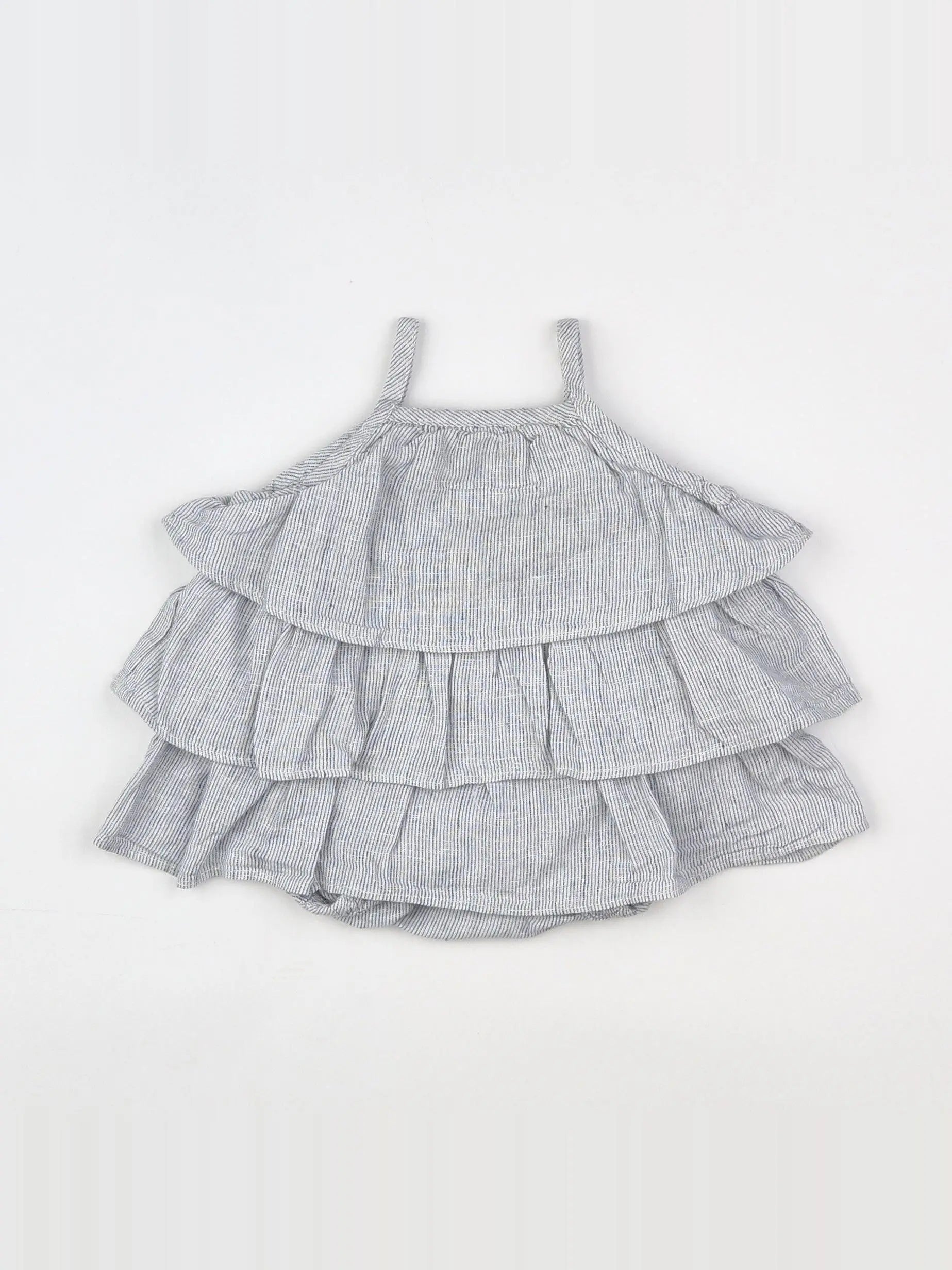 H&M - blouse bleu, blanc - 1/3 mois